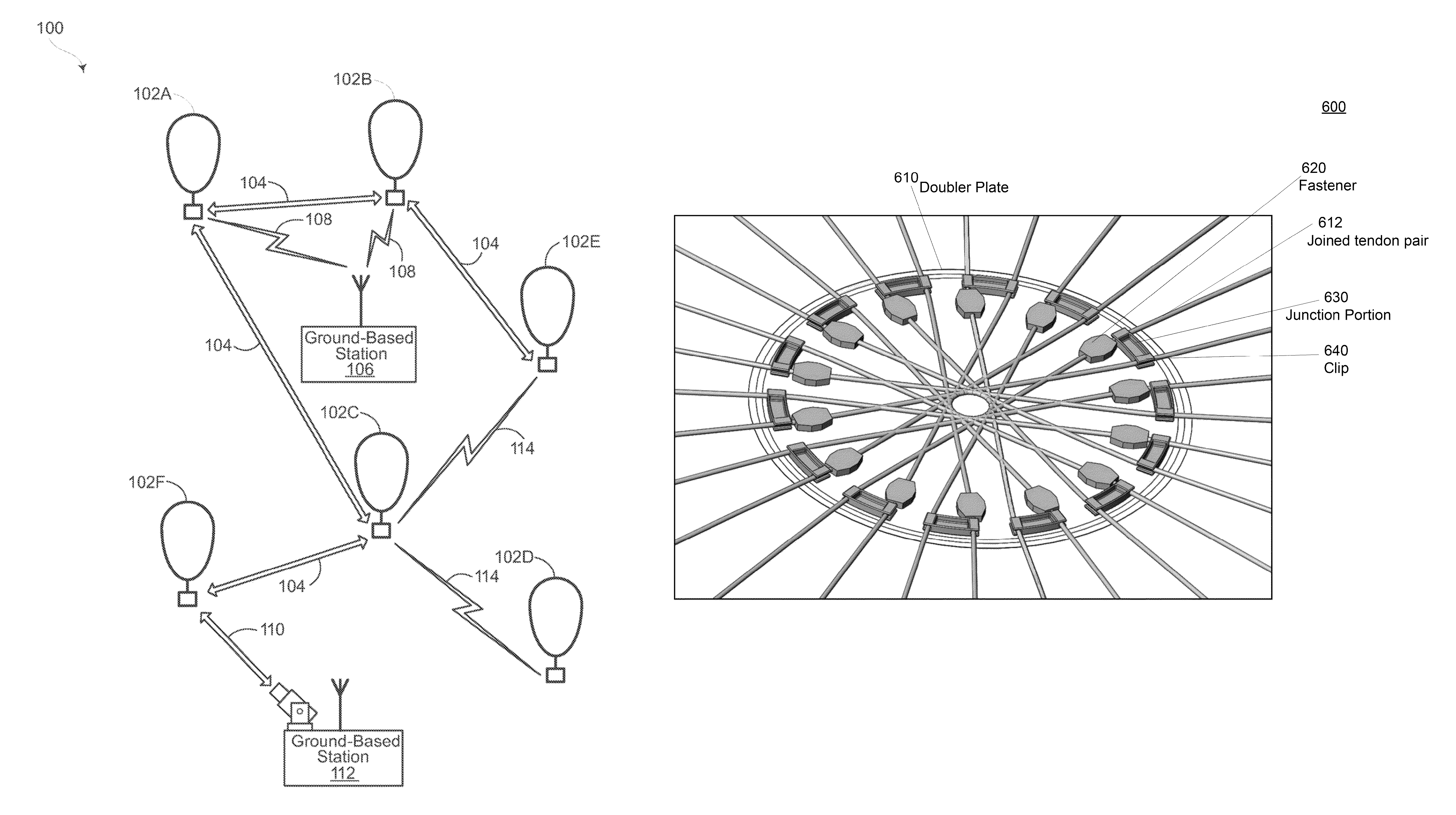 Tendon routing at envelope apex