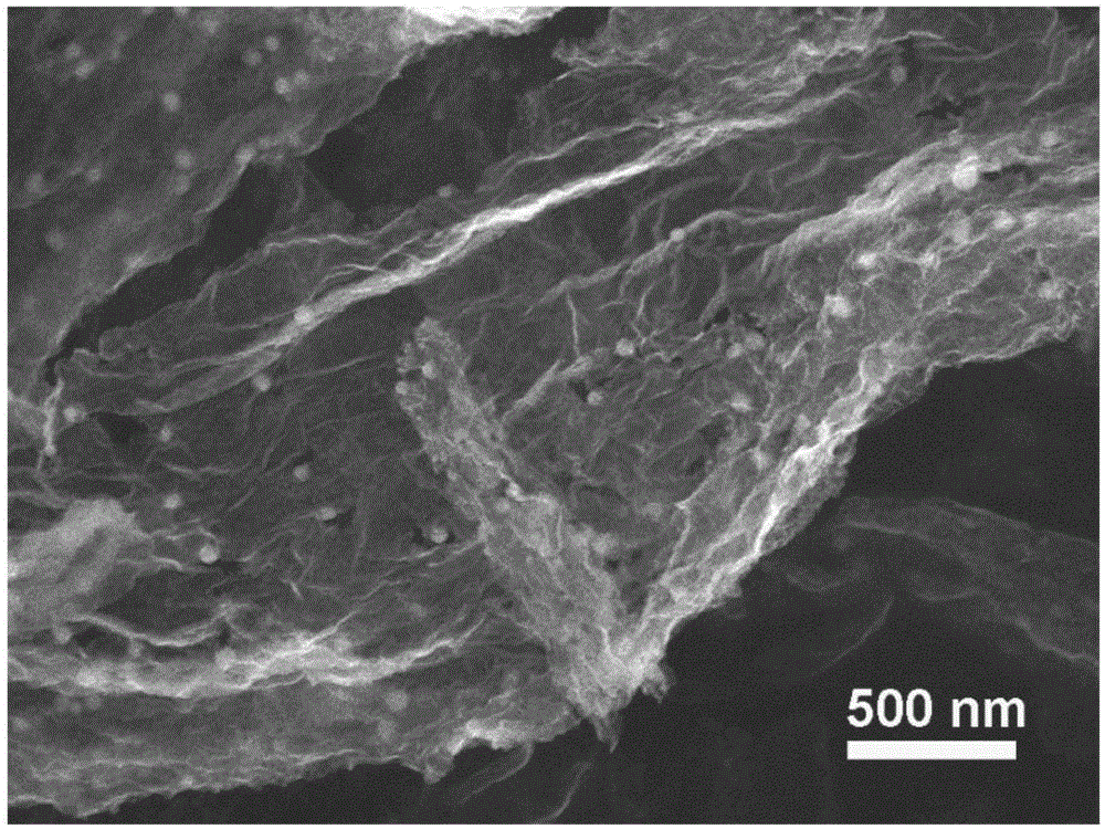 Nitrogen-doped graphene-iron-based nanoparticle composite catalyst and preparation method thereof