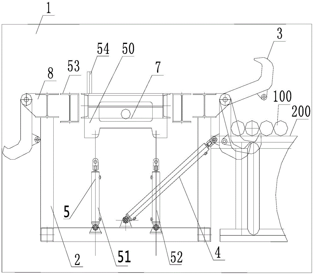 Transferring device used for upper-lower catwalk of pipe rod