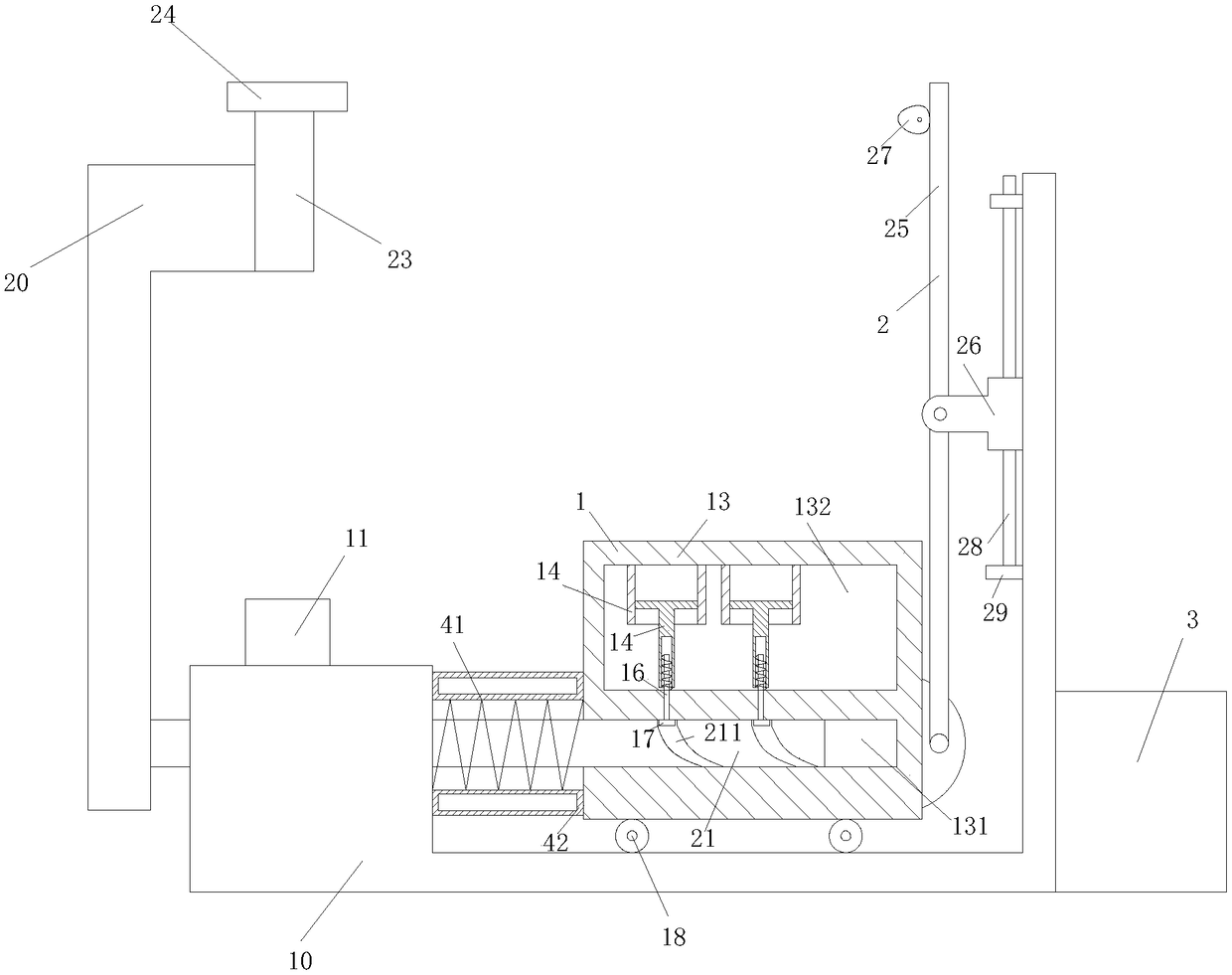 Automatic feeding and stamping system for automobile corbel assemblies and control circuit thereof