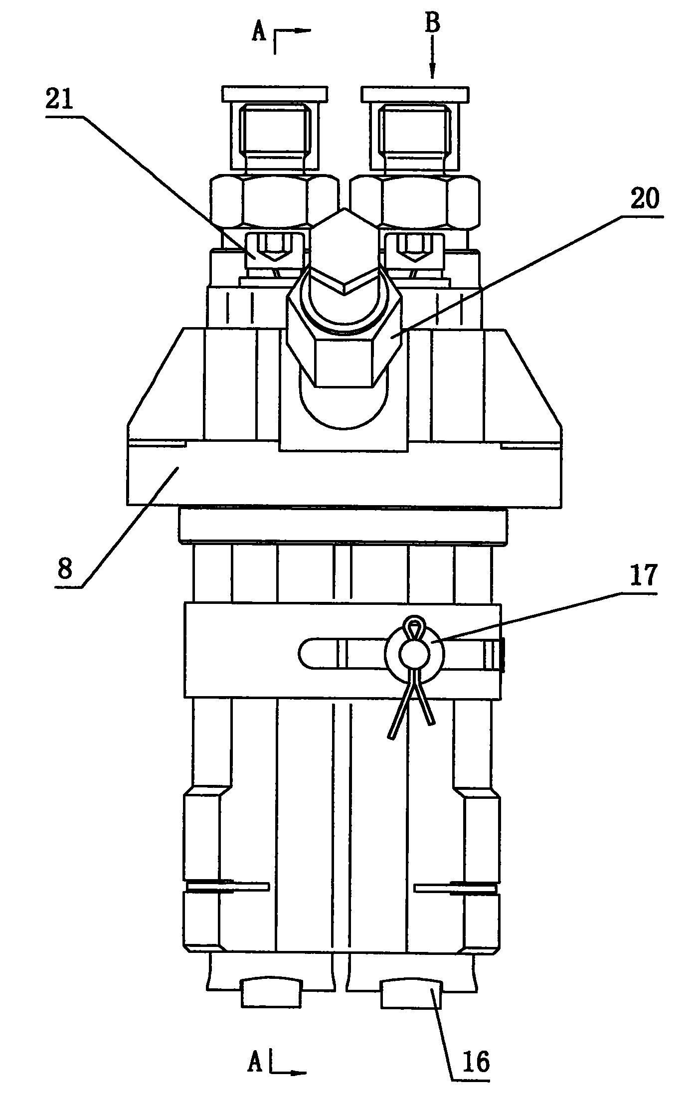 Double-cylinder line-up fuel injection pump for diesel engine