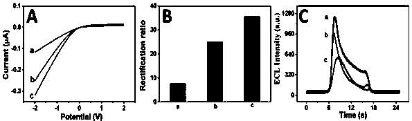 Method for regulating and controlling electrochemiluminescence signal by surface charge density of tapered micron-sized hole