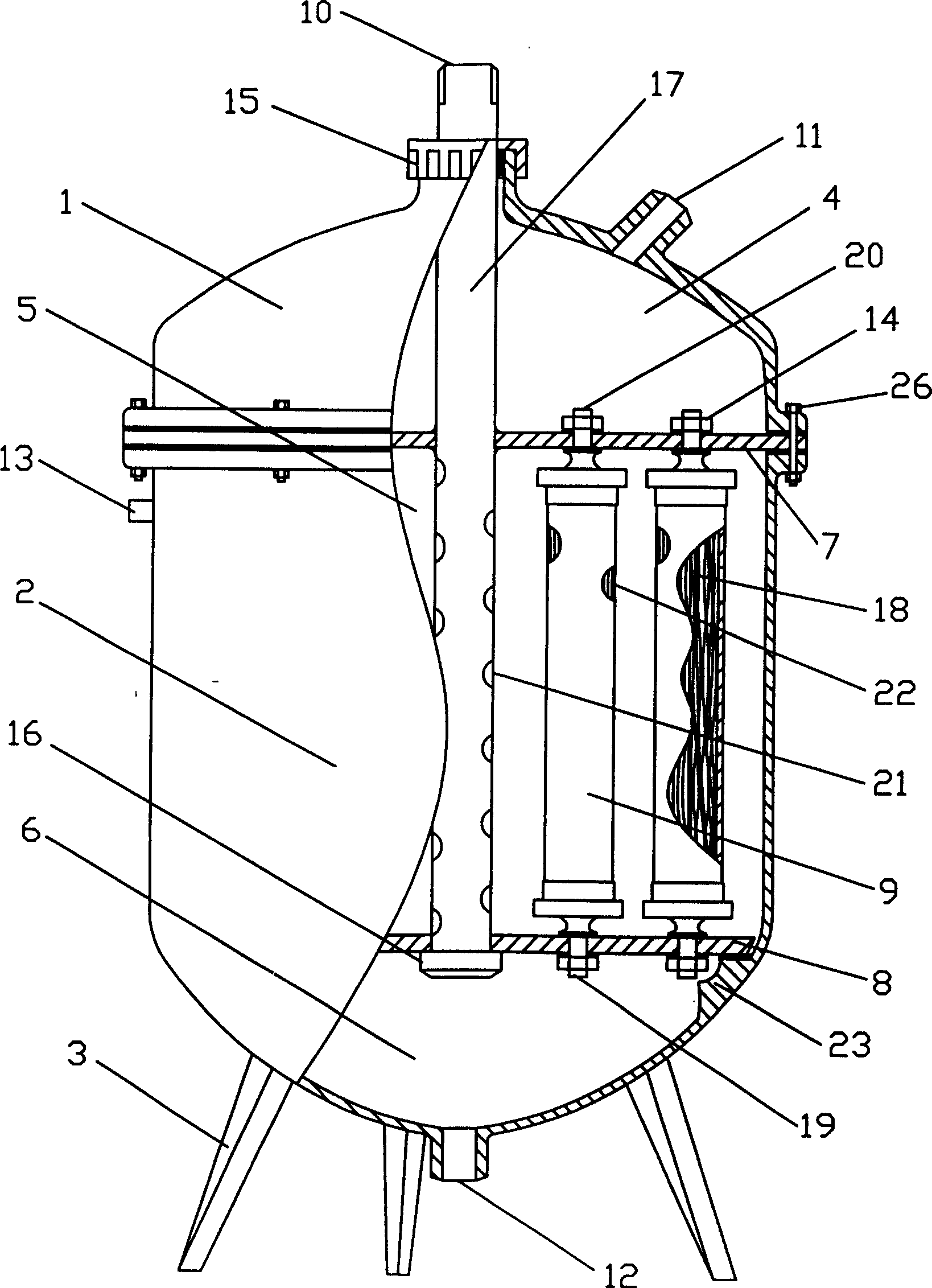 Honeycomb can-type hollow fiber membrane separating equipment