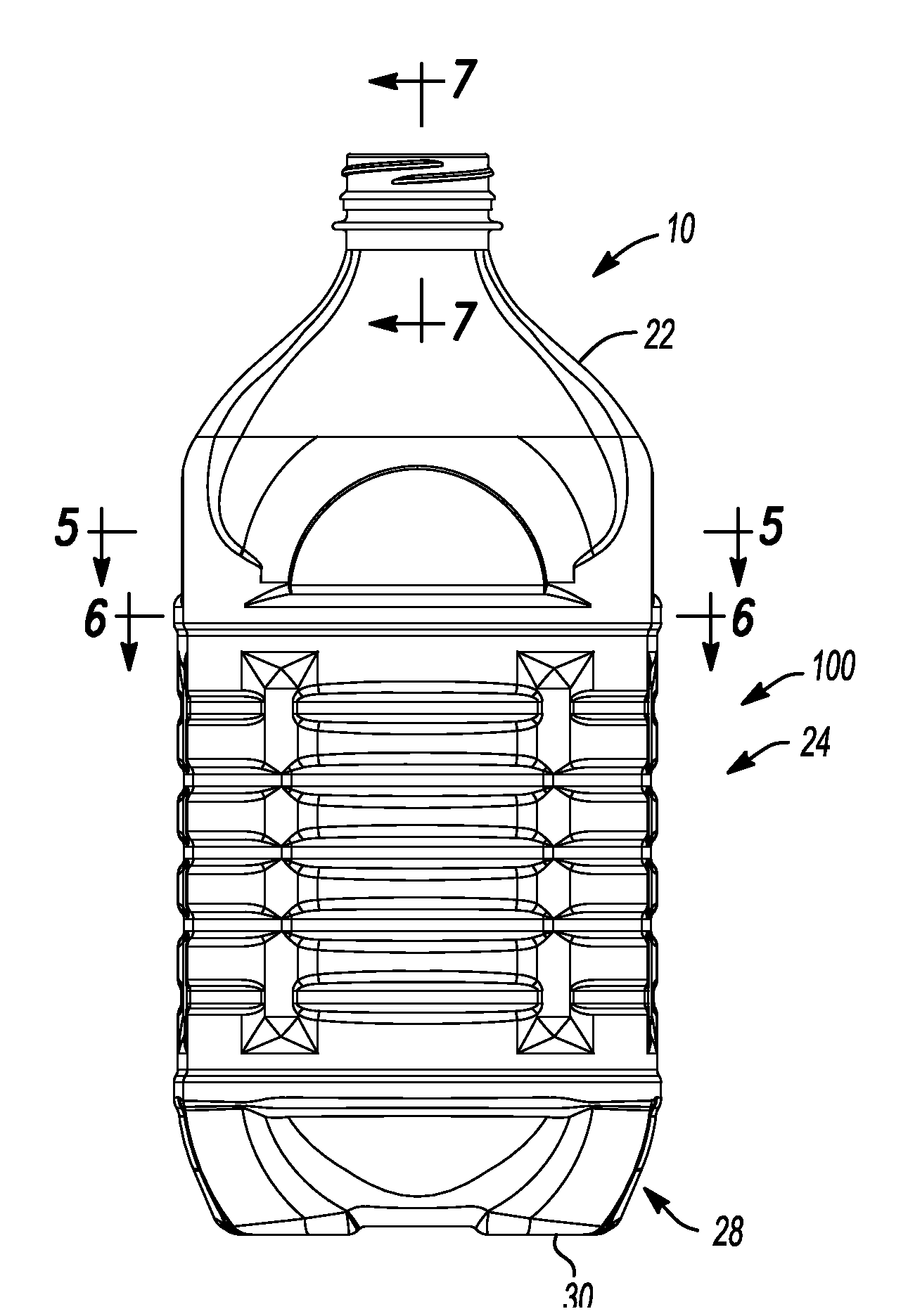 Pressure resistant vacuum/label panel