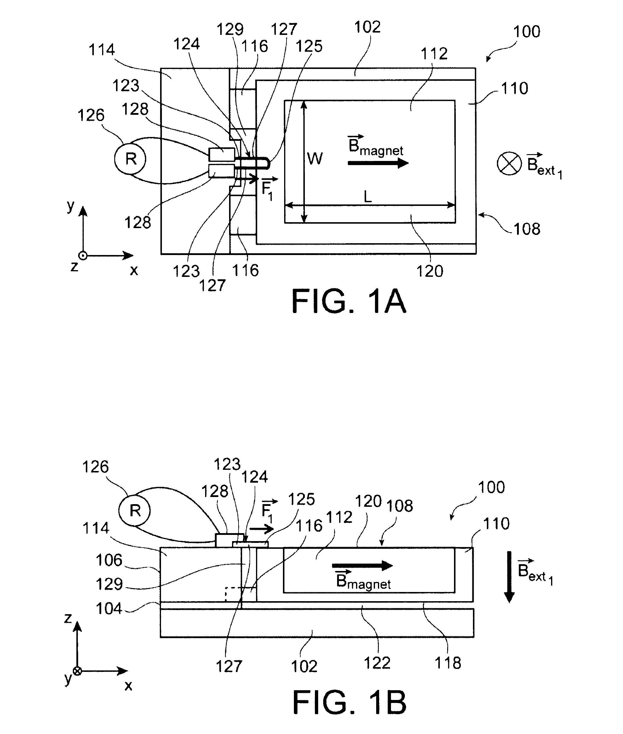 Magnetic field sensor with suspended stress gauge