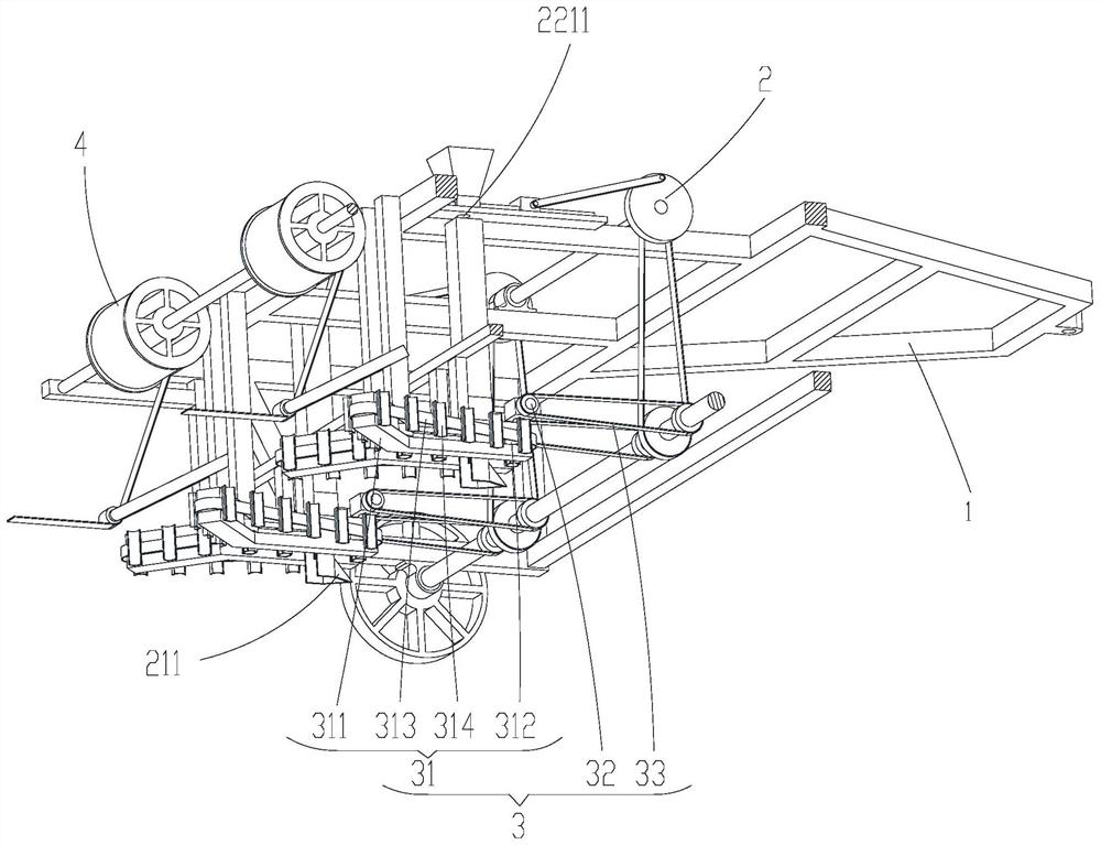 Sandy land pepper seedling transplanting and dropper laying device