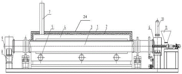 Externally heated high-temperature reduction fuming calcining rotary kiln