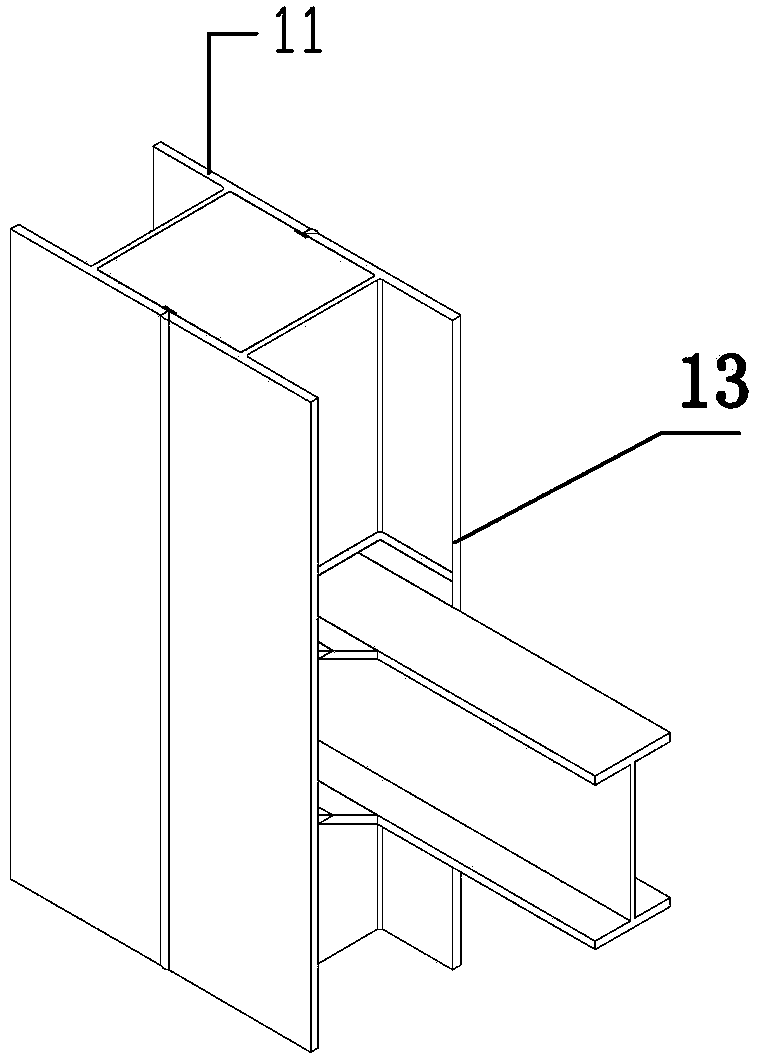 Rigid-connection node of combined steel-pipe concrete column and steel beam