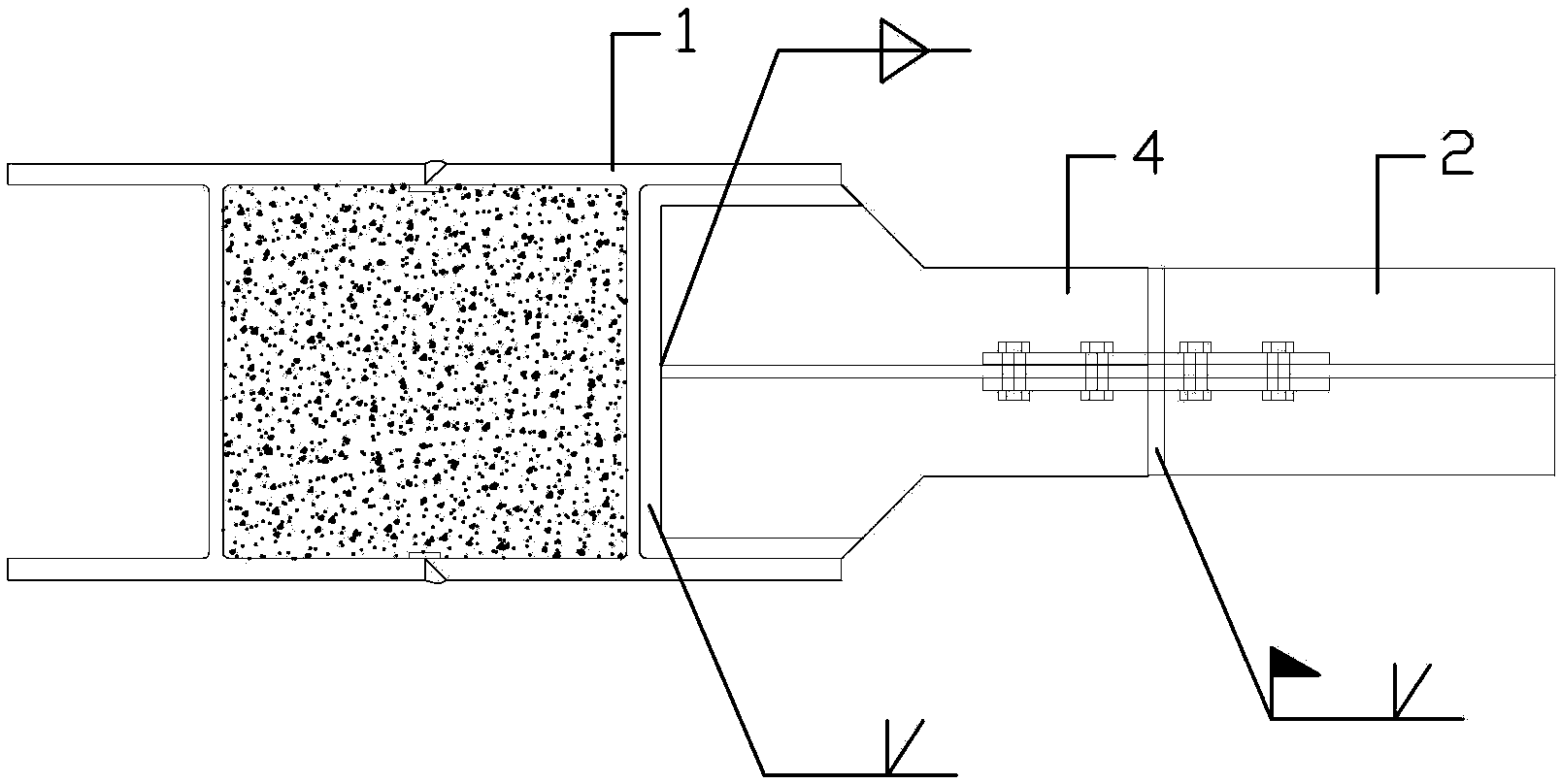 Rigid-connection node of combined steel-pipe concrete column and steel beam