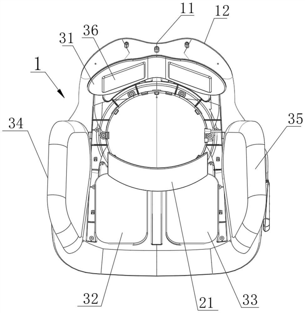 Air pressure sitting posture chair capable of adjusting abdomen heating position