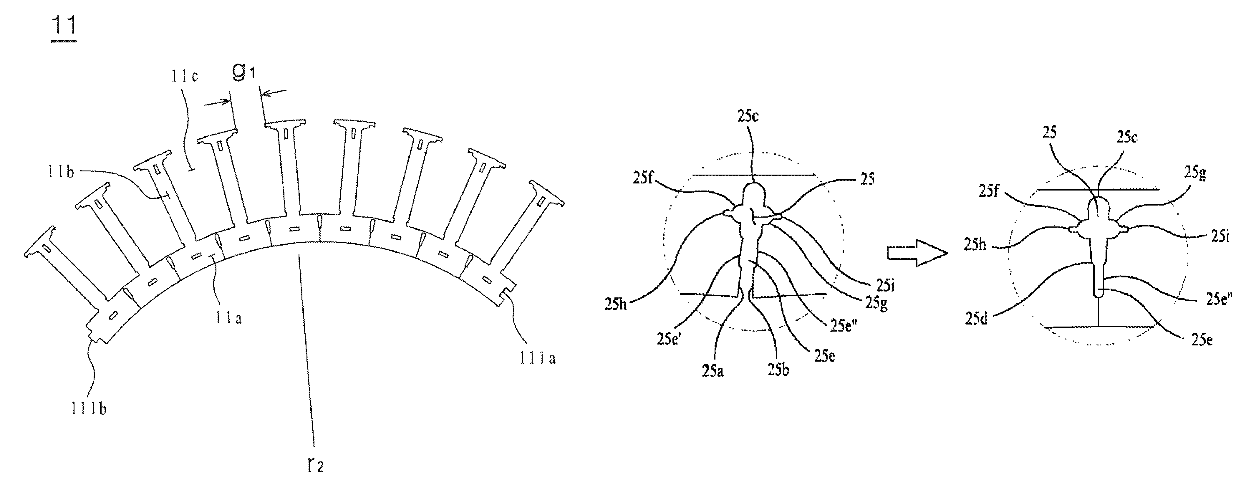 Stator core of motor for washing machine