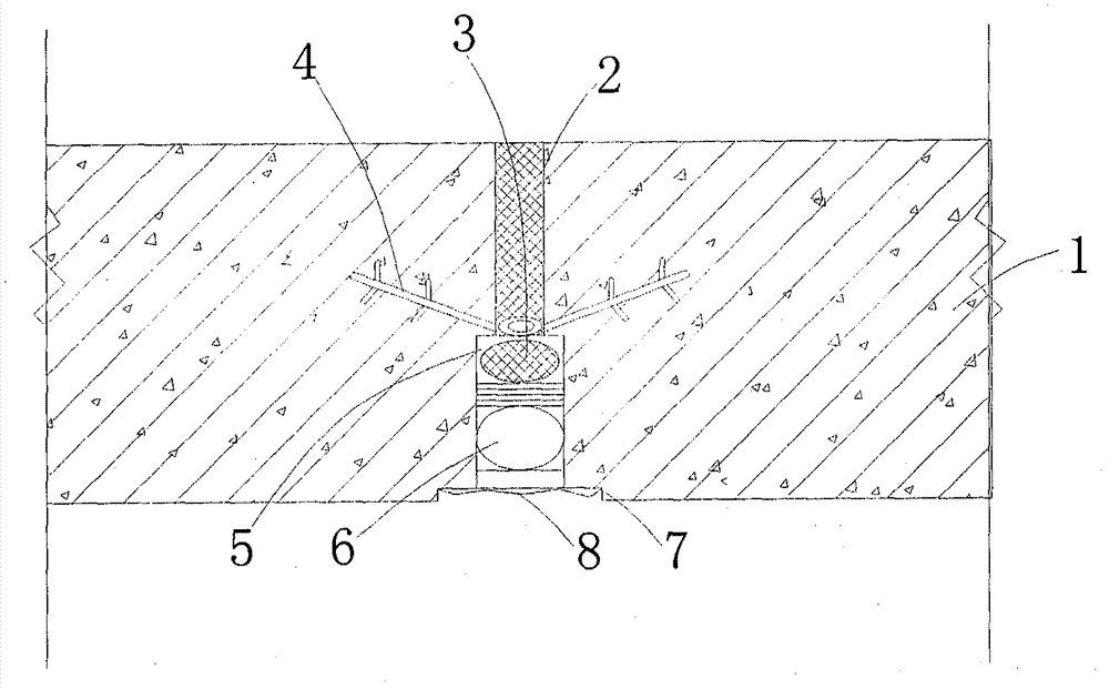 Deformation joint processing structure of top plate