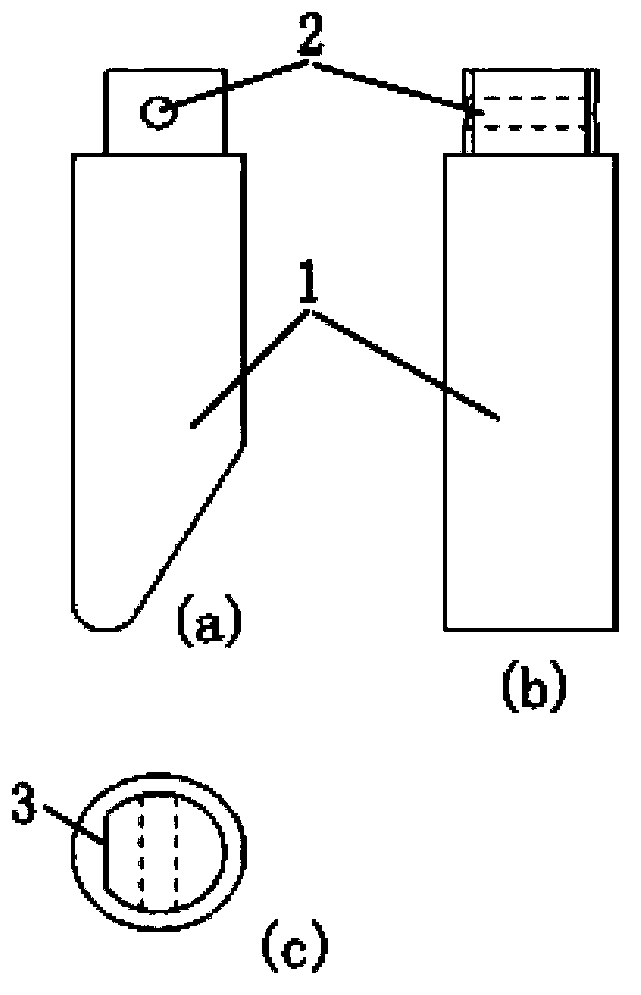 Electrode bending punch head with inclined plane structure and inclined plane type electrode bending method