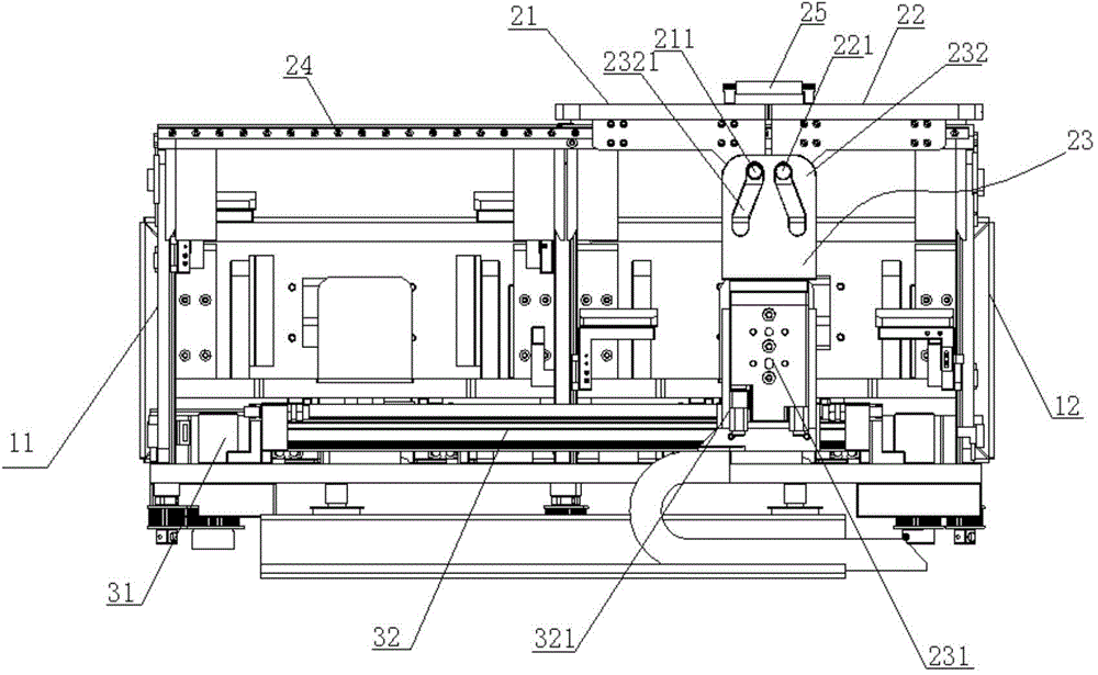 Automatic material tray lifting, clamping and translation mechanism