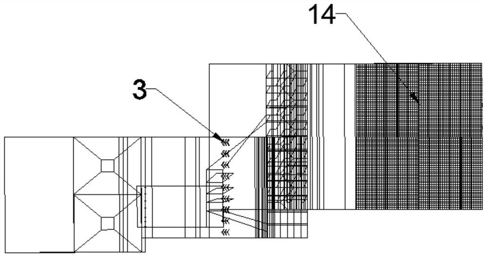 Coal economizer bypass flue outlet high-temperature and low-temperature flue gas flow mixing device