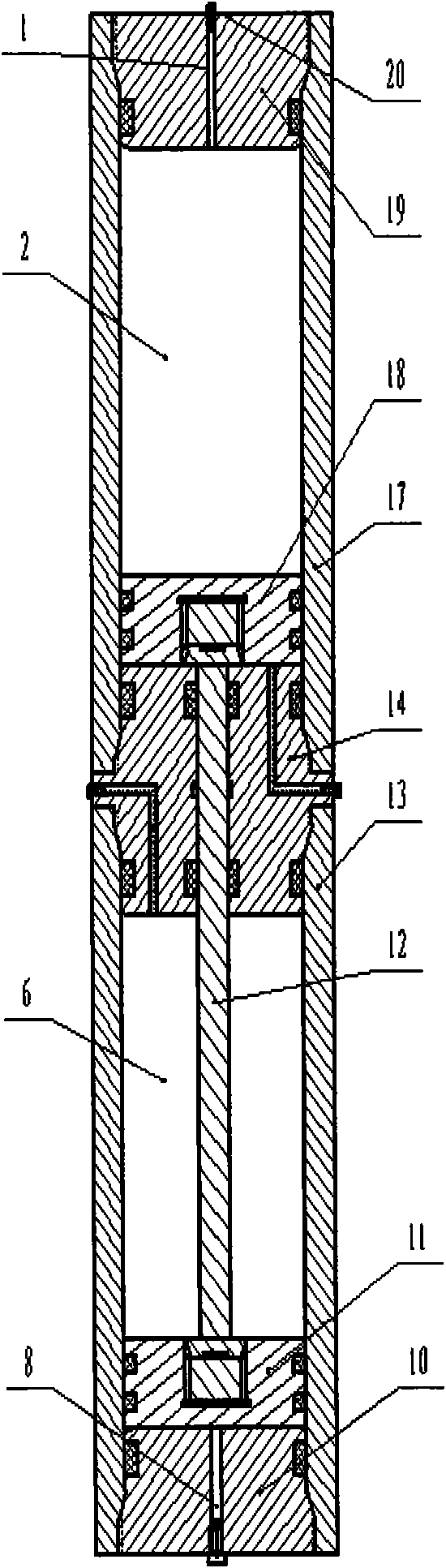 Piston-type deep sea water pressure compensation energy accumulator