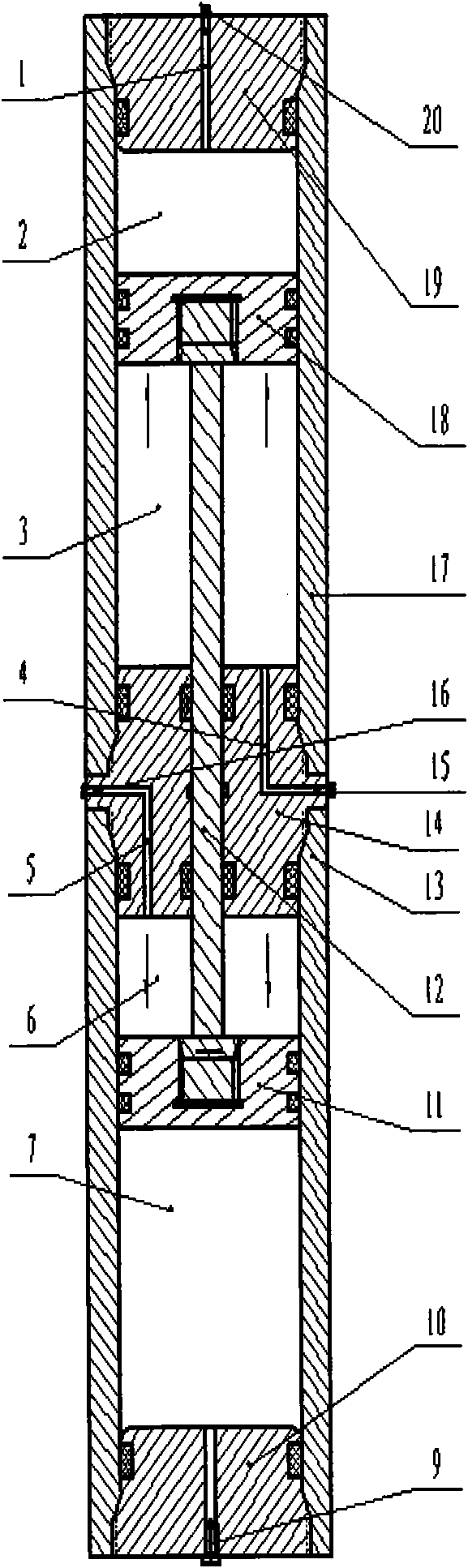 Piston-type deep sea water pressure compensation energy accumulator