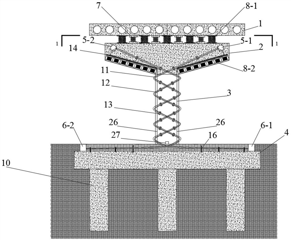 Damage stopping device used after collision of large-cantilever single-column pier bridge