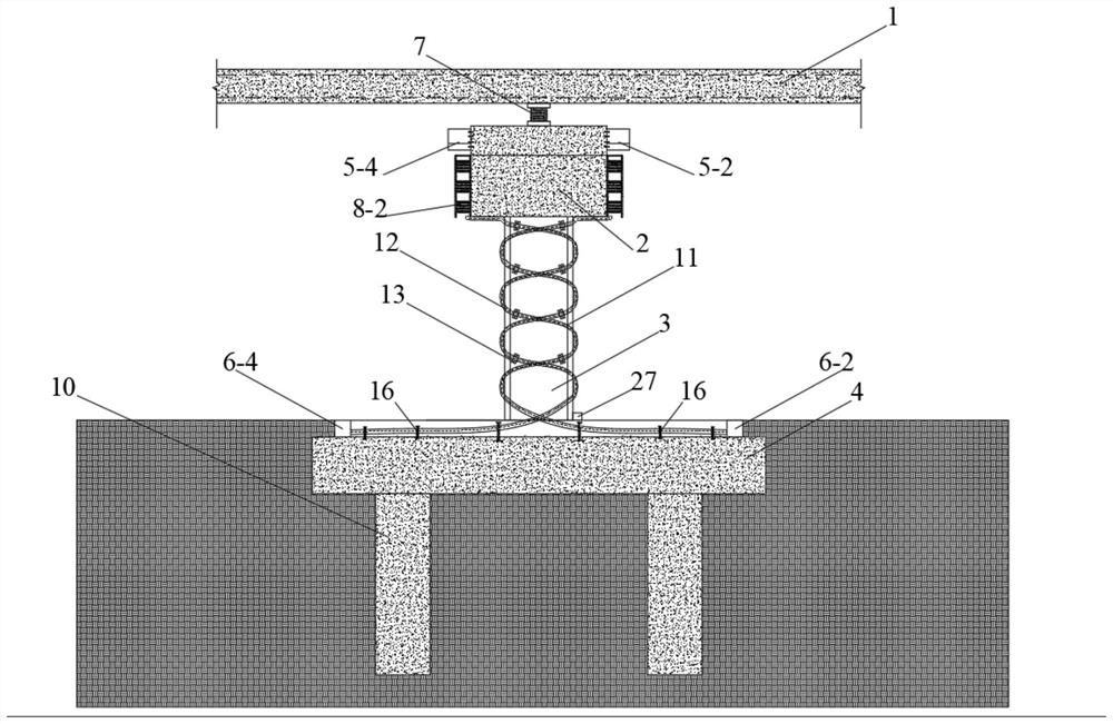 Damage stopping device used after collision of large-cantilever single-column pier bridge