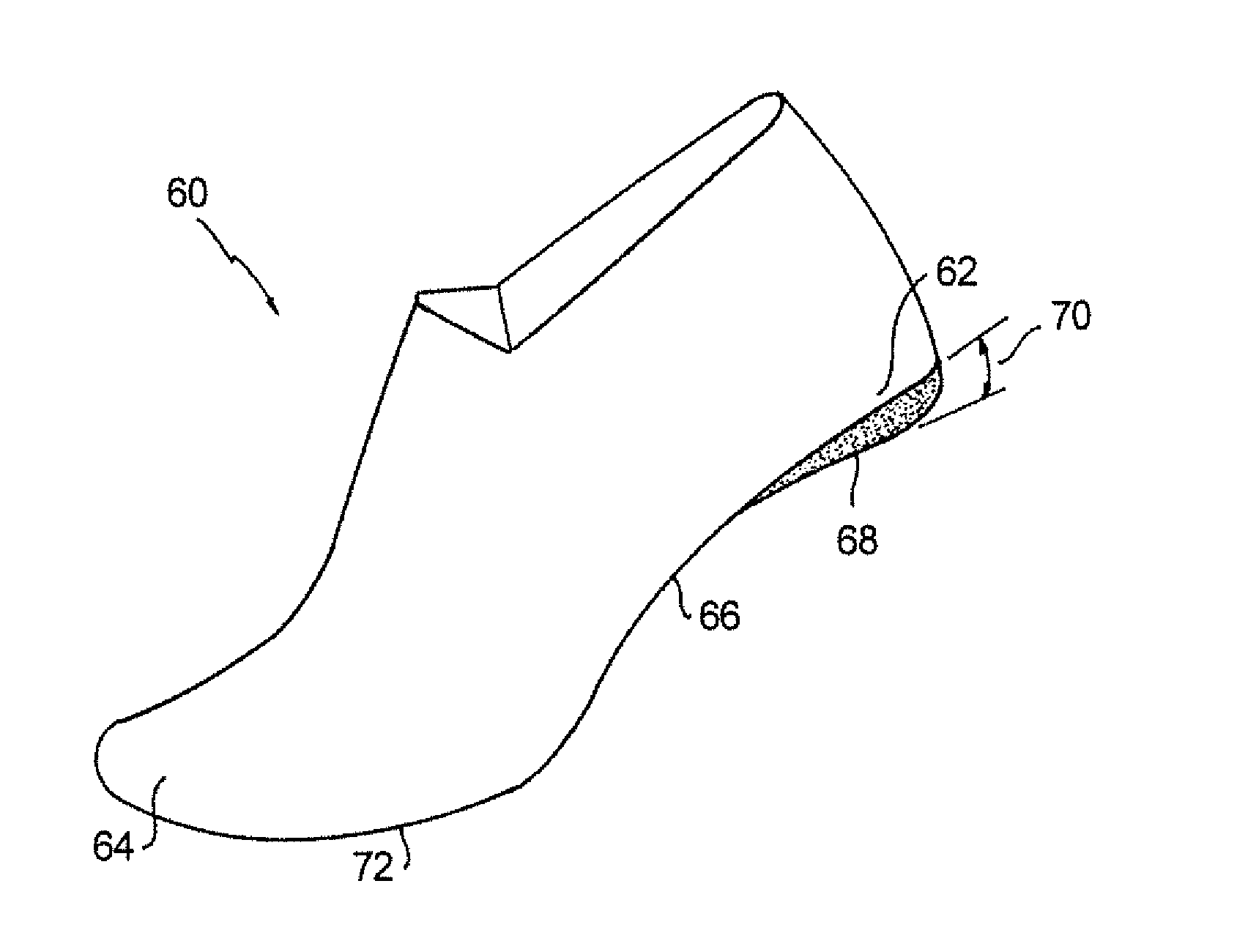 Shoe last and method for providing a shoe having an improved heel rest