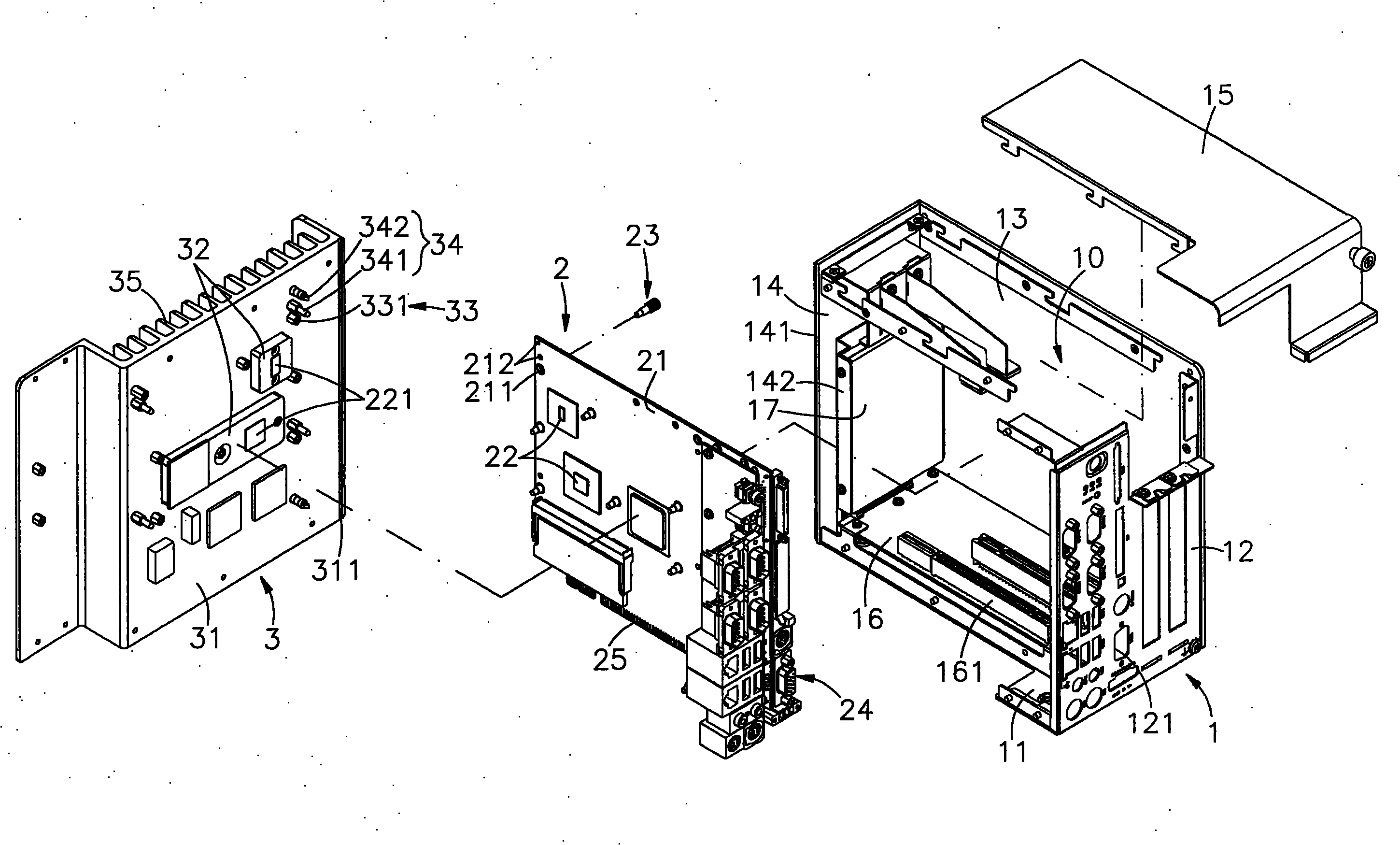 Elastic thermal conduction structure for multiple heat sources of fanless electronic device