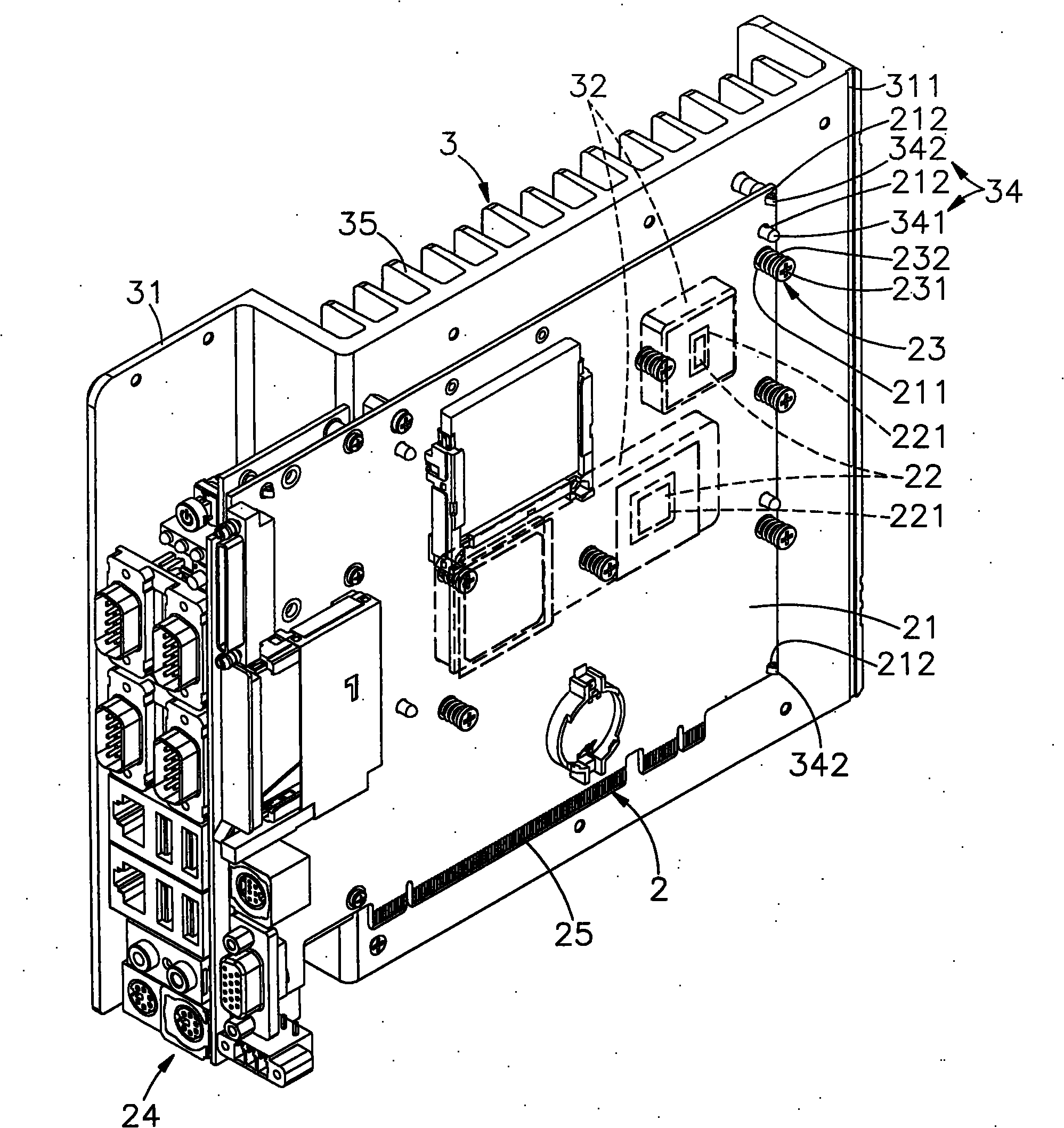 Elastic thermal conduction structure for multiple heat sources of fanless electronic device