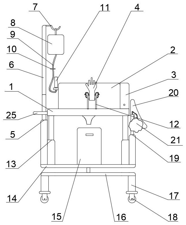 Integrated hair washing device for bedridden patient