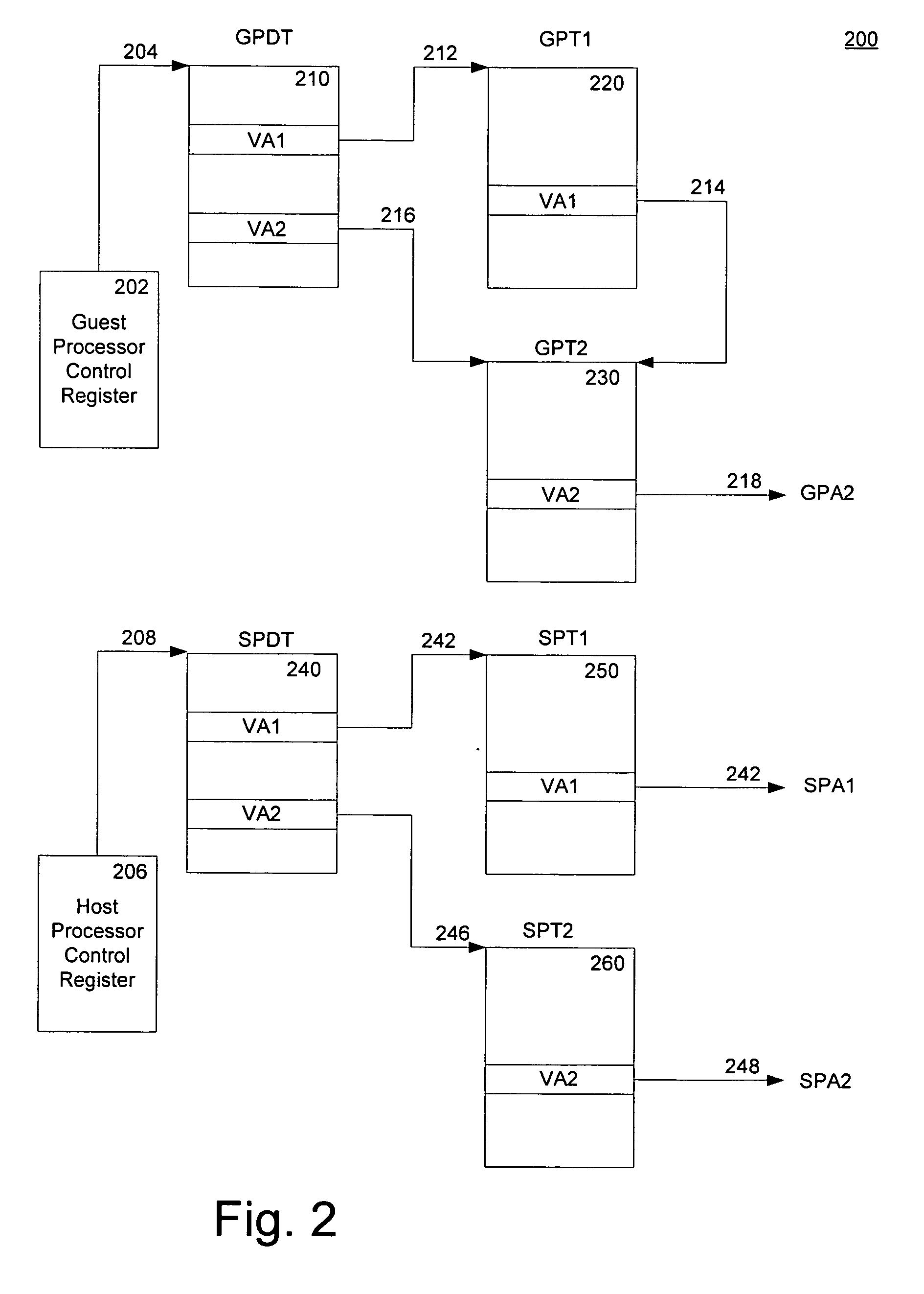 Method and system for caching address translations from multiple address spaces in virtual machines