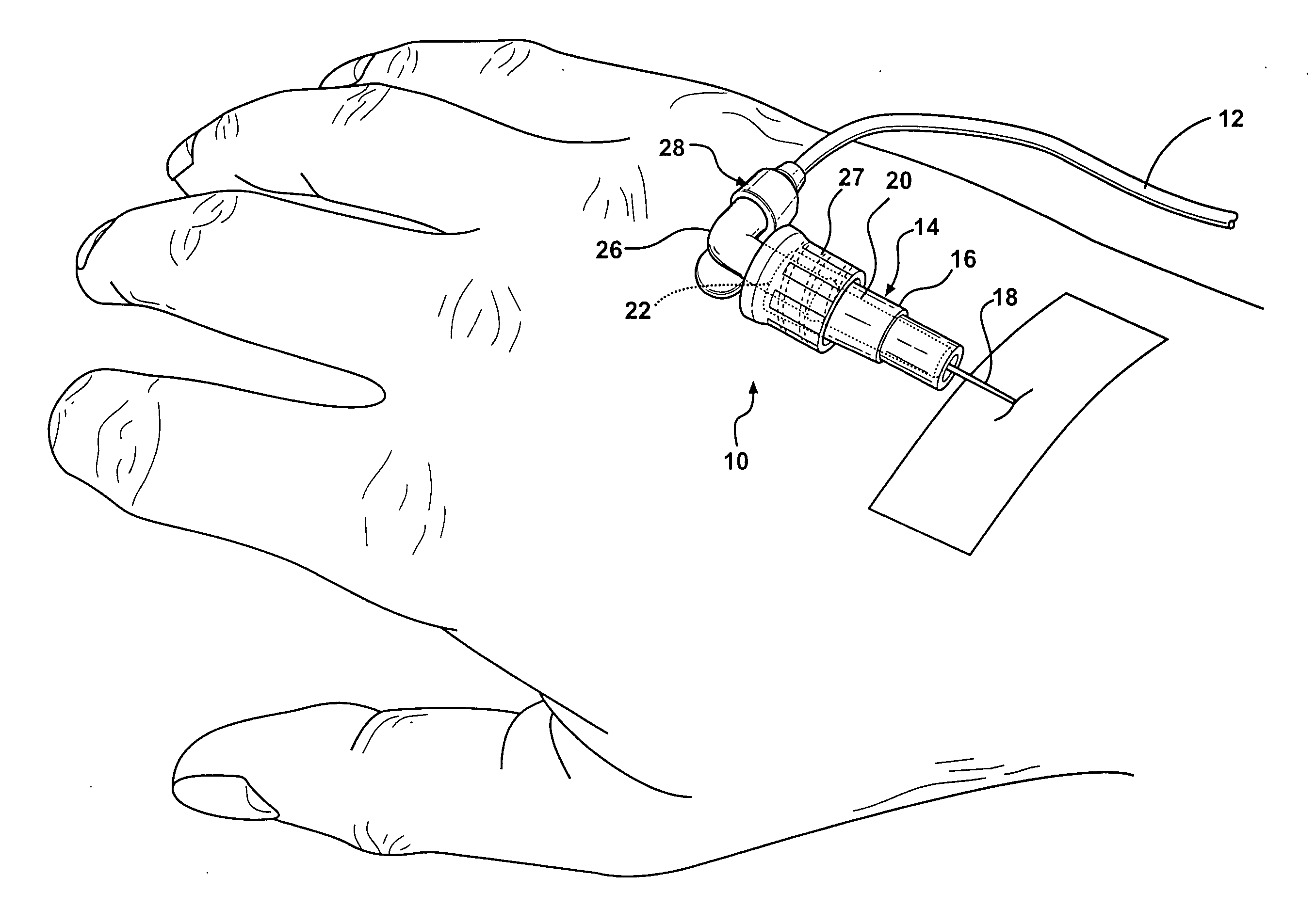 Angled medical connector with height compensator