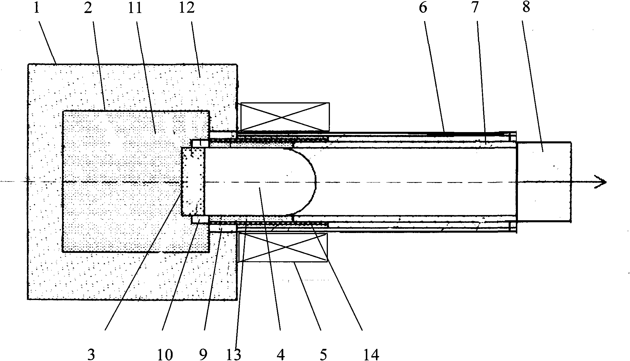 Composite pipe blank casting device and continuous casting method