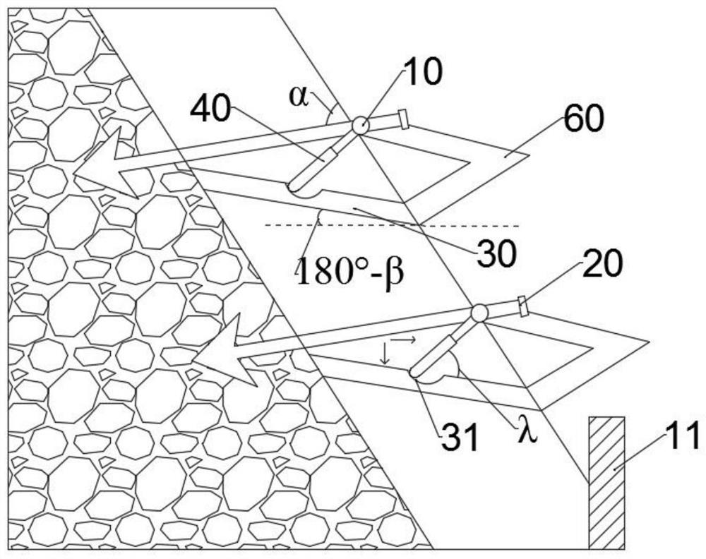 Geotechnical engineering slope reinforcing device and reinforcing method