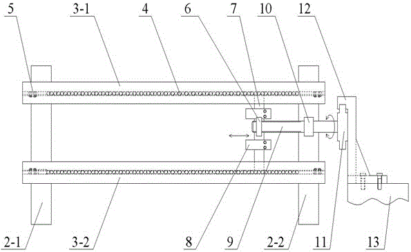 One-sided reed traversing driving mechanism