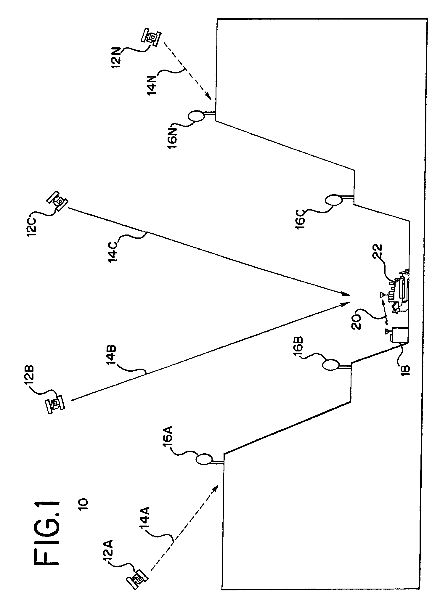 Distributed radio frequency ranging signal receiver for navigation or position determination