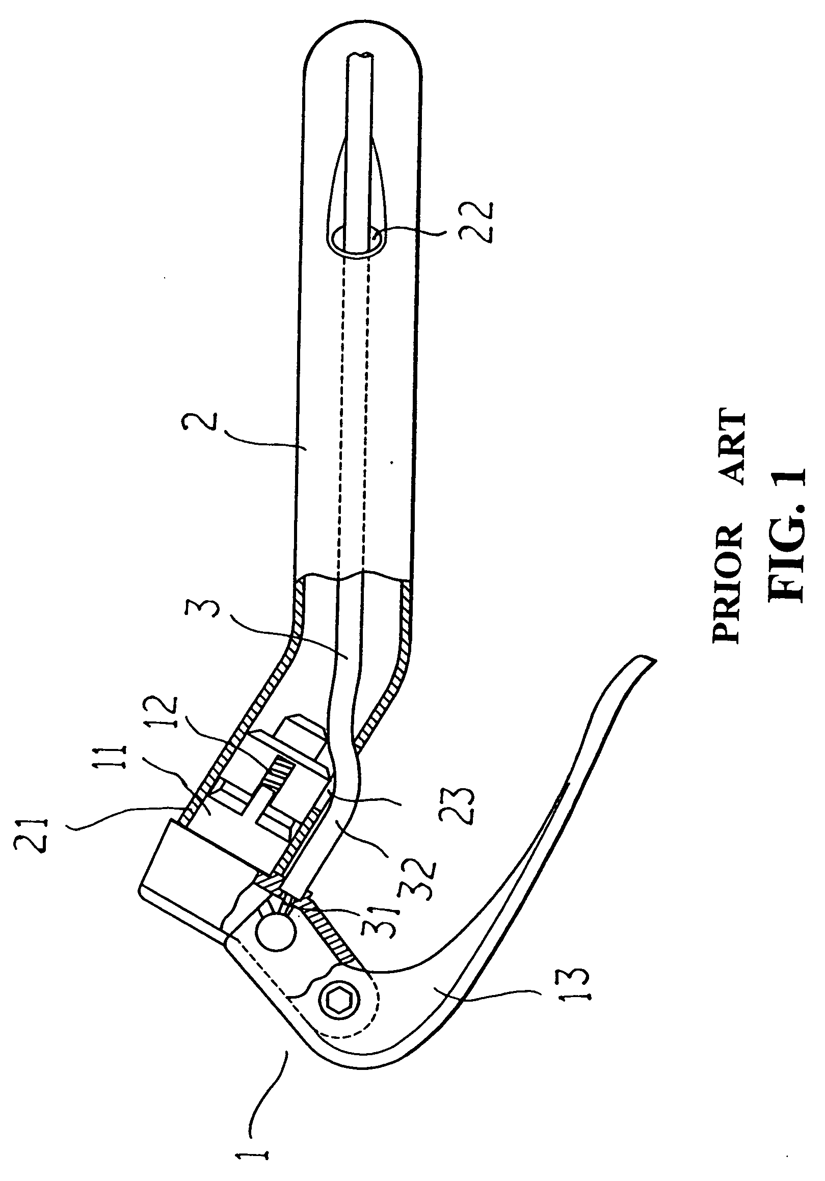 Embedding typed handbrake operating device