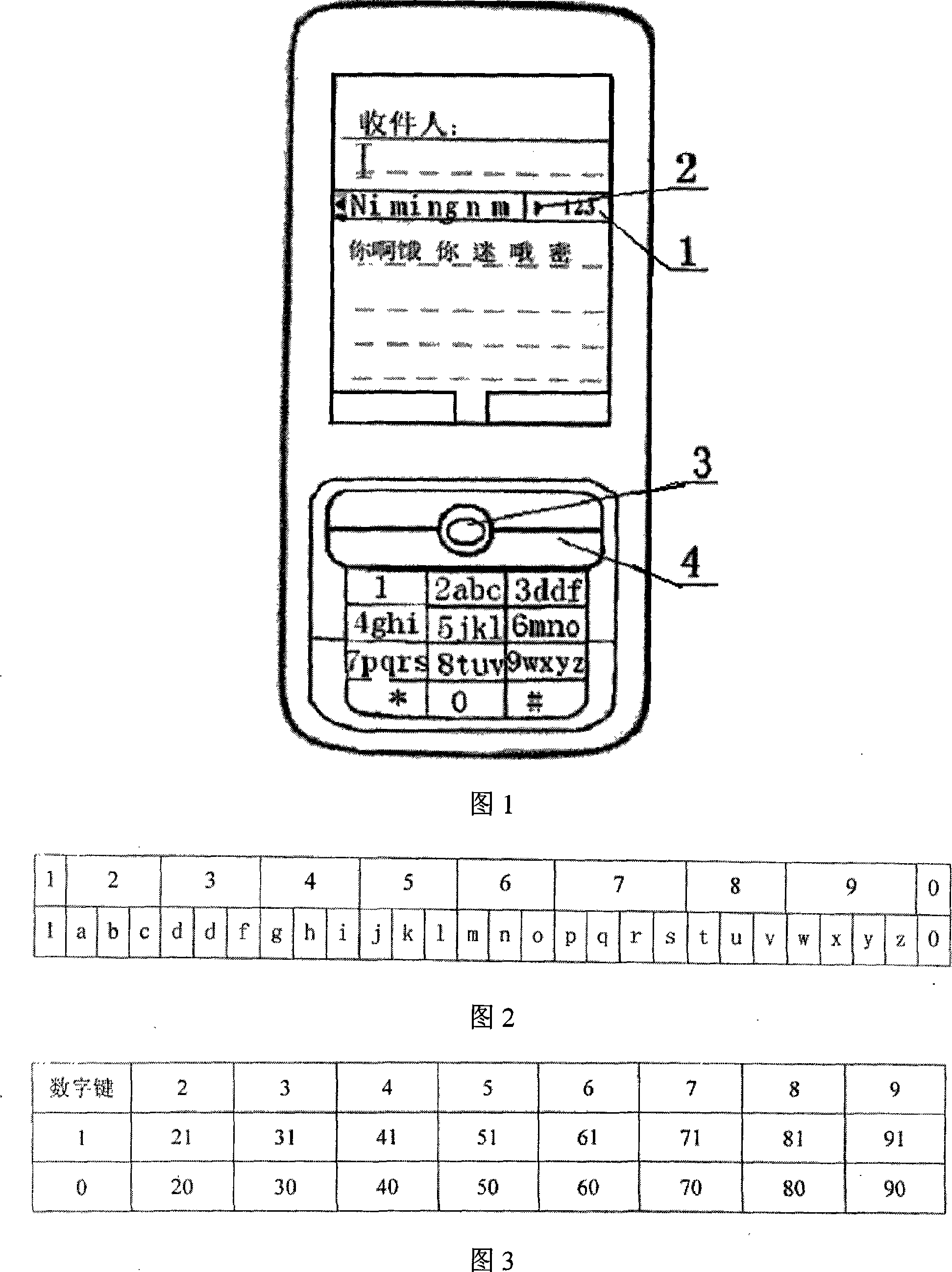 Word input fast switching method for built-in numeric keyboard