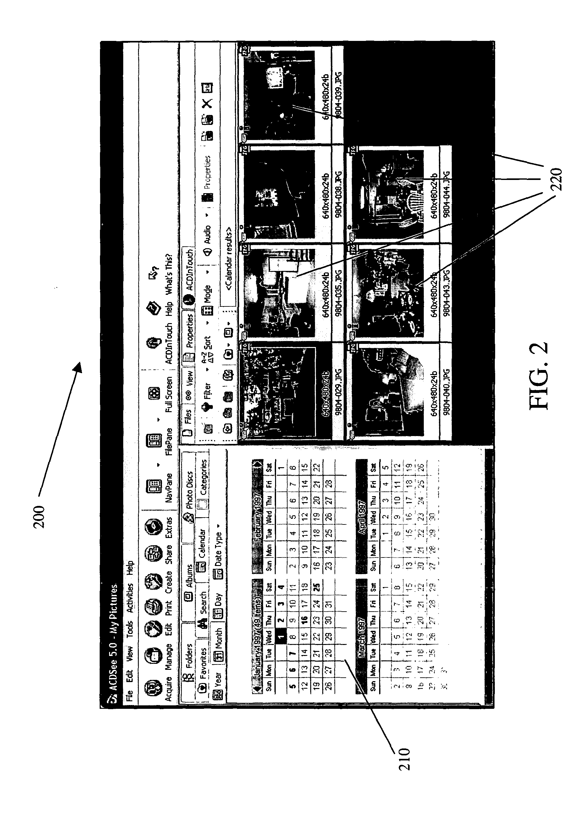 Method and system for calendar-based image asset organization