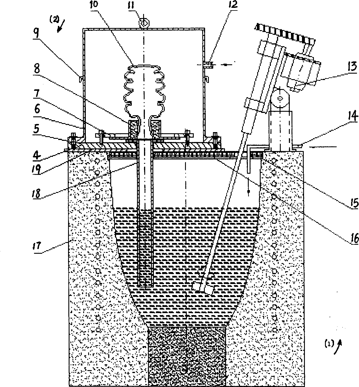 Antigravity vacuum sucking cast apparatus for aluminium base composite material