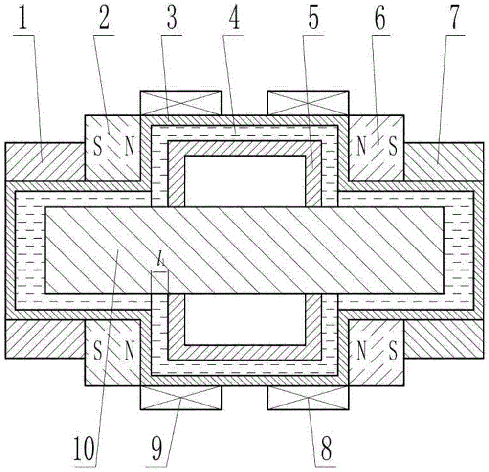 Piston-type first-order buoyancy magnetic liquid inertial sensor