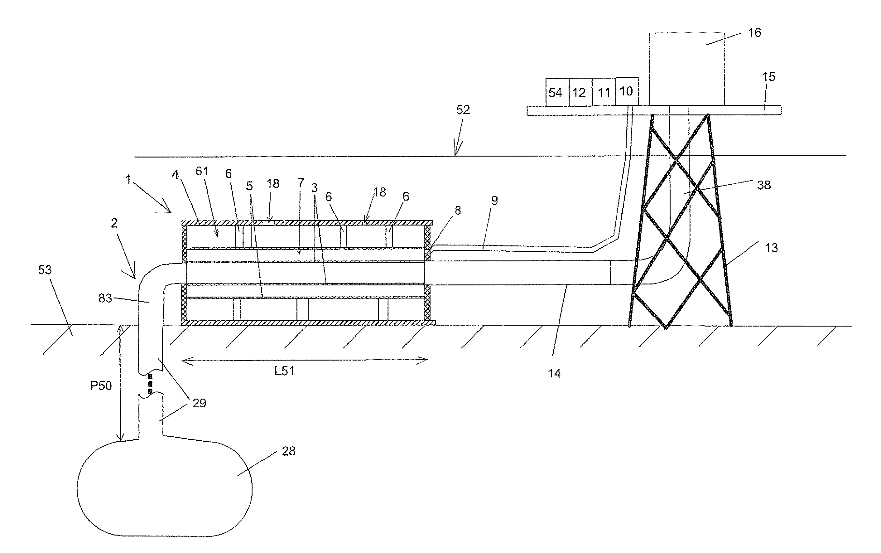 Underwater hydrocarbon transport and temperature control device