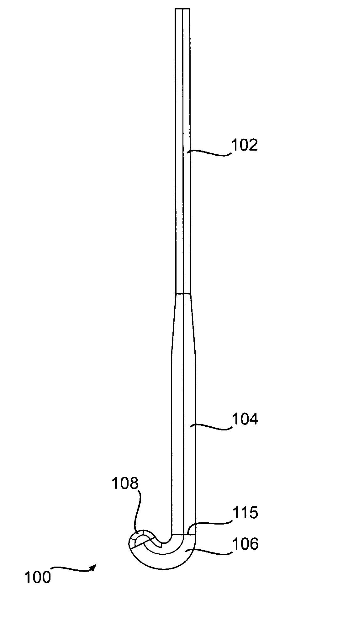 Bowed field hockey stick