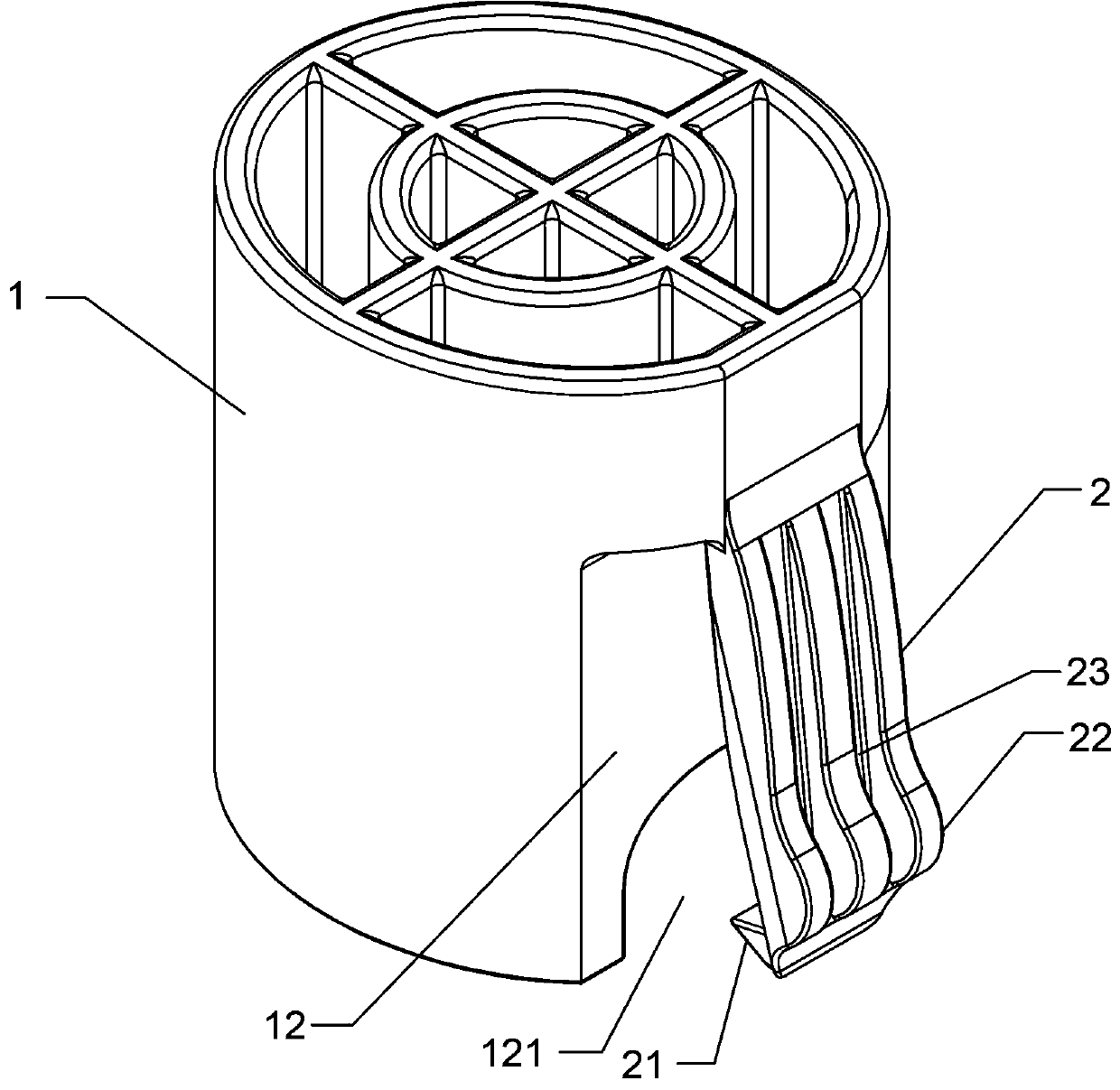 Convenient and rapid separating device suitable for detachable blood glucose transmitter