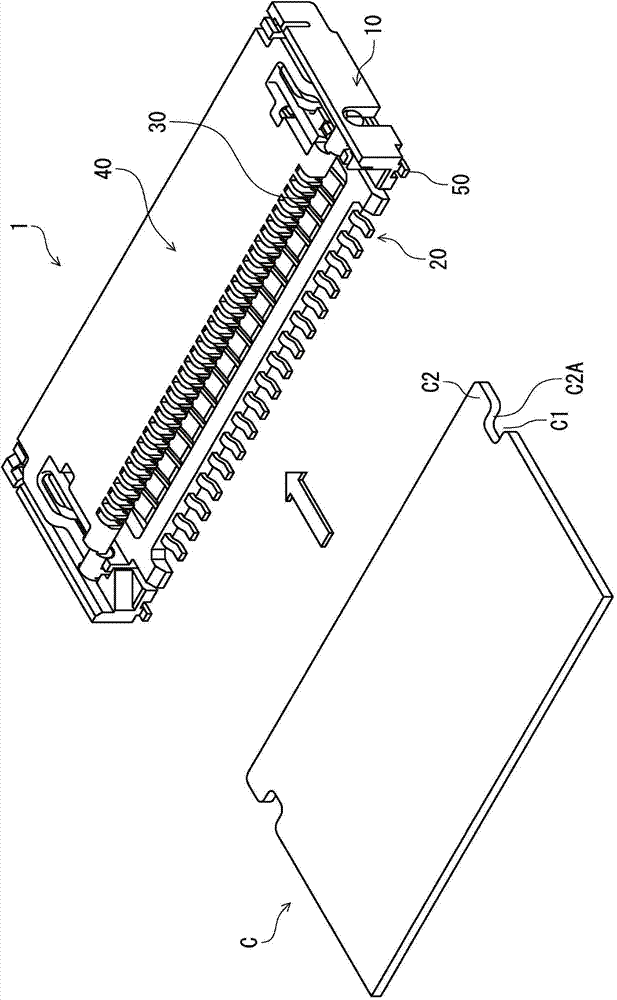 Electric connector for flat conductor