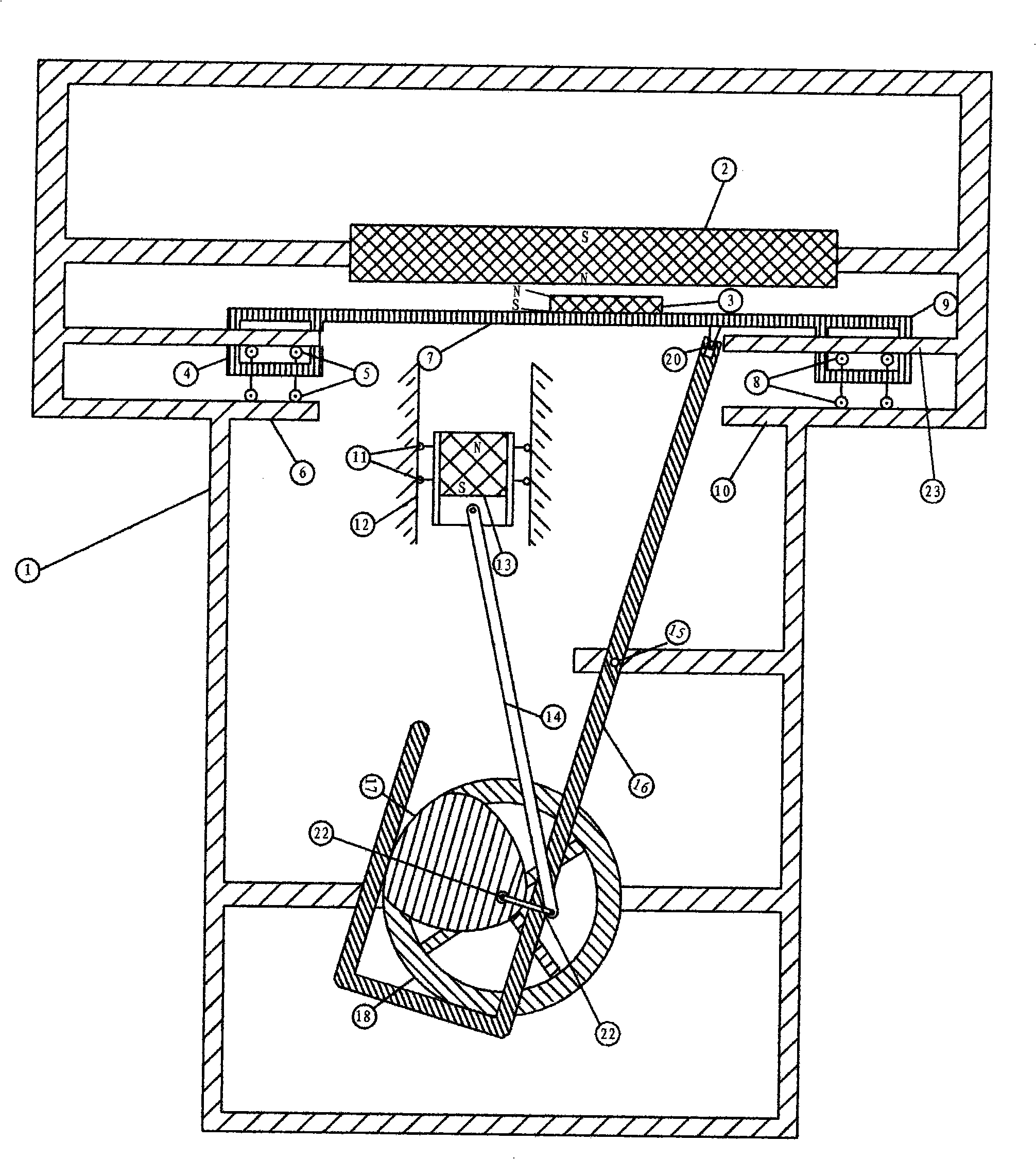 Energy accumulation magnetically-actuated method and energy accumulation magnetic driving motor