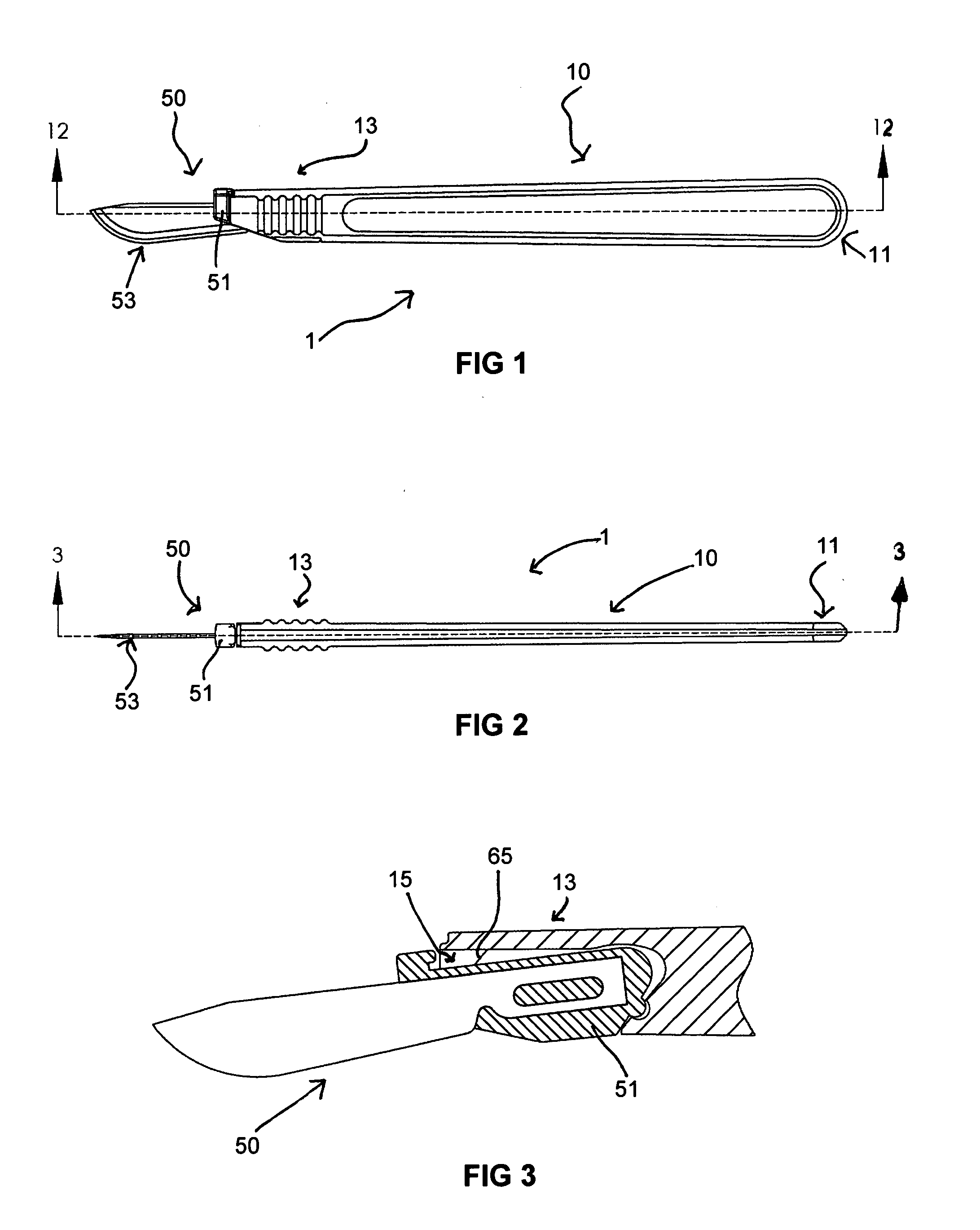 Handle with removable disposable surgical blade and blade removal system including disposal container