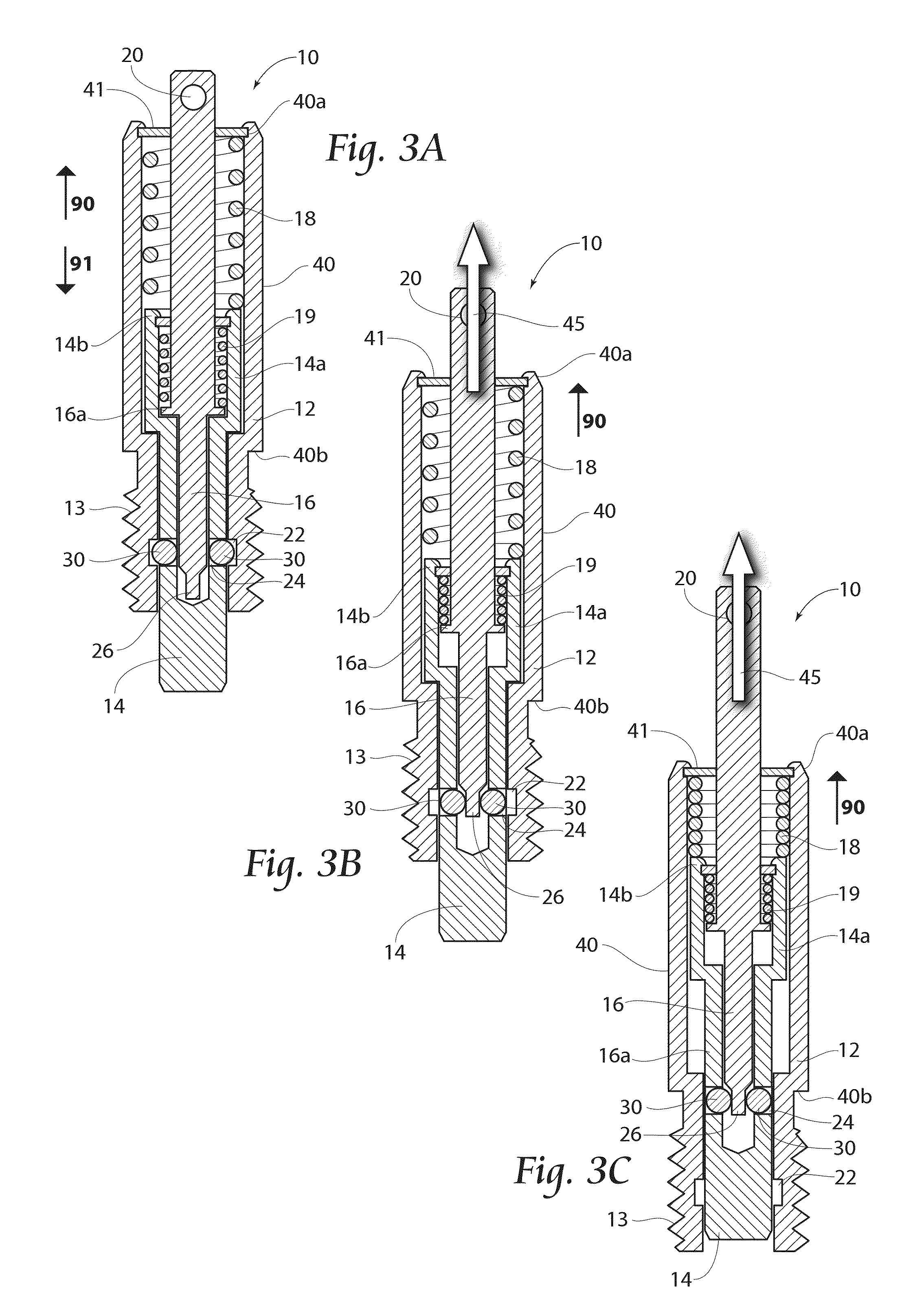 Forward locking pull pin