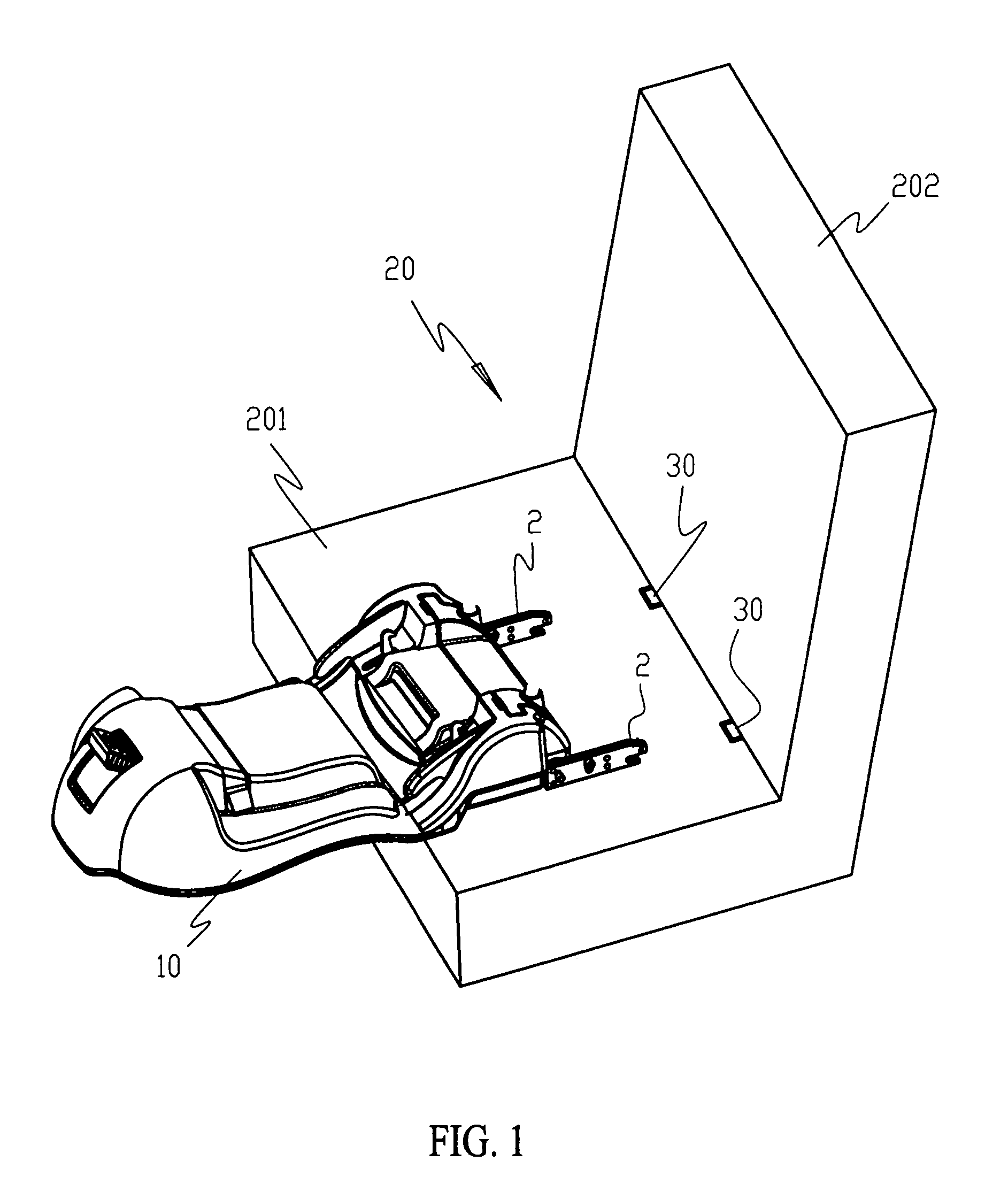 Securing mechanism of the base of safety car seat