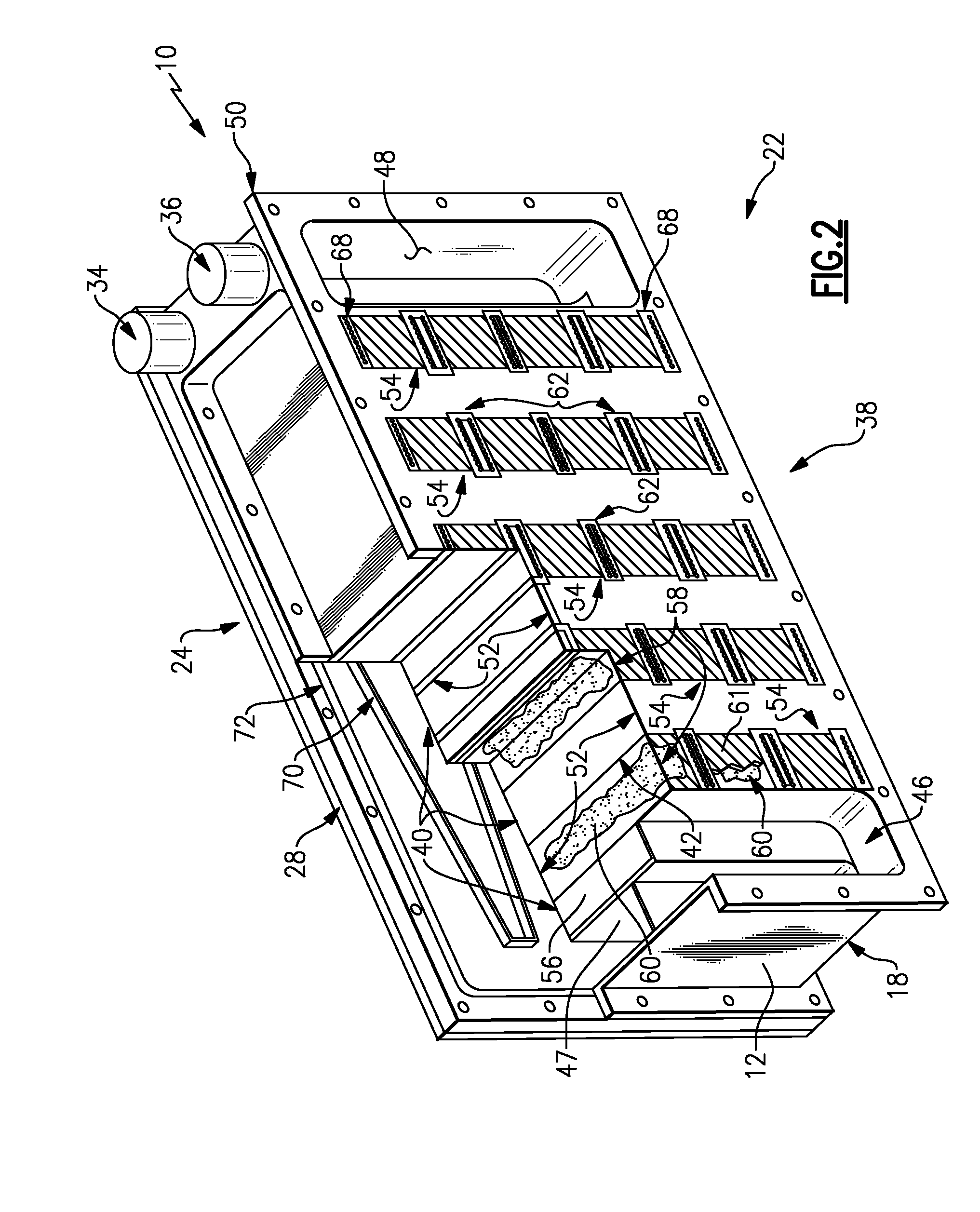 Swing bed canister with heat transfer features