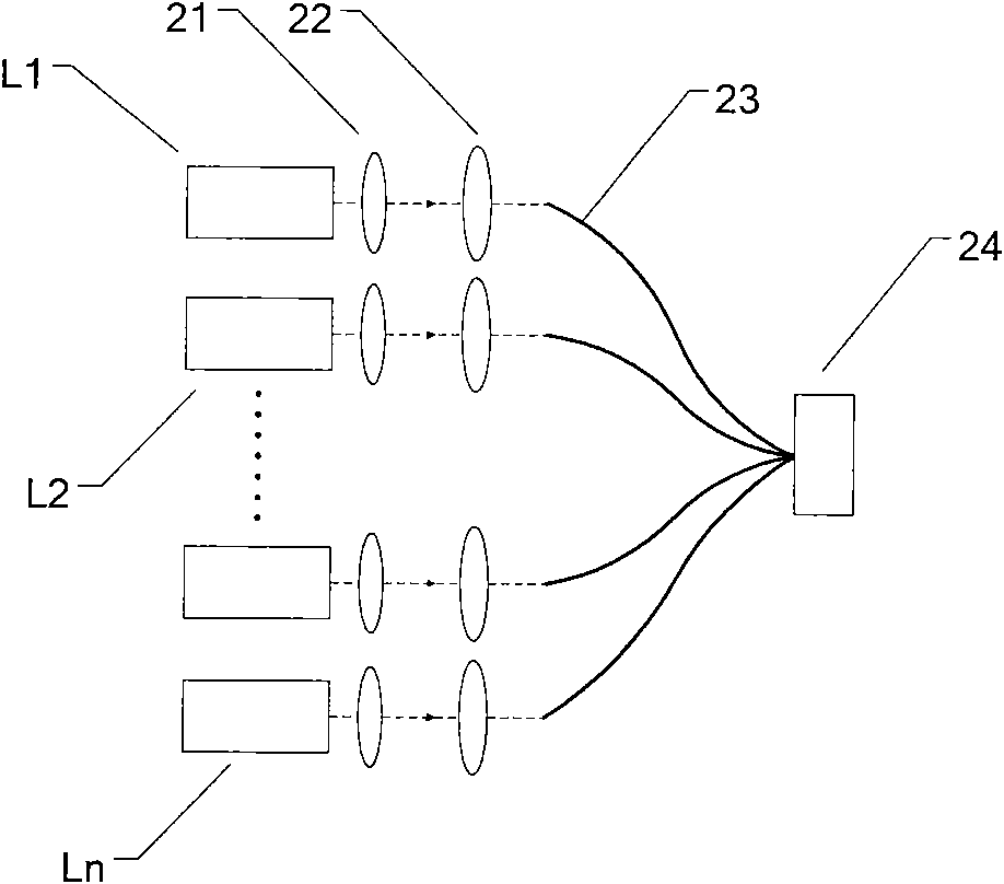 Light source device for laser display