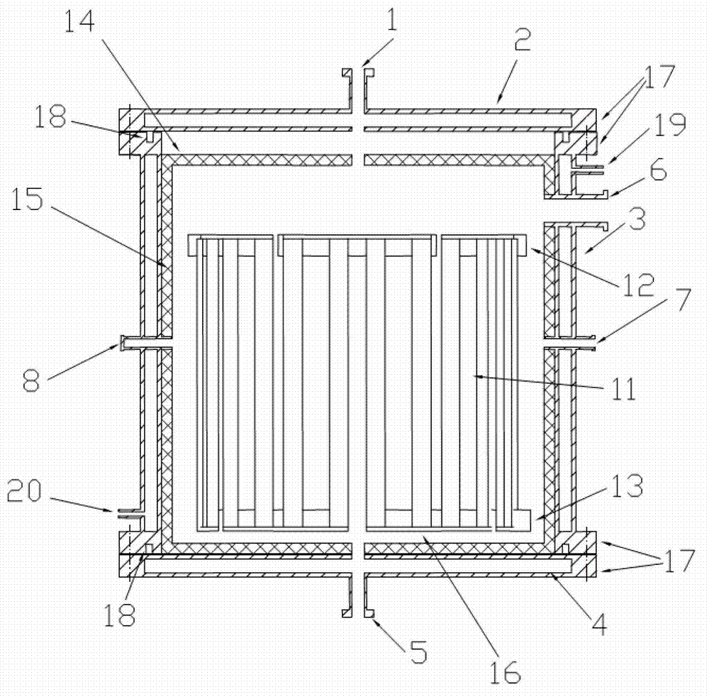 Well type high-temperature resistance furnace for heat treatment of PAN (polyacrylonitrile) based carbon felt