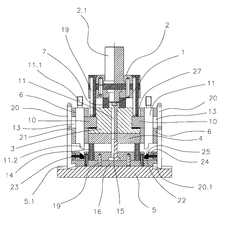 Hot stamping die structure